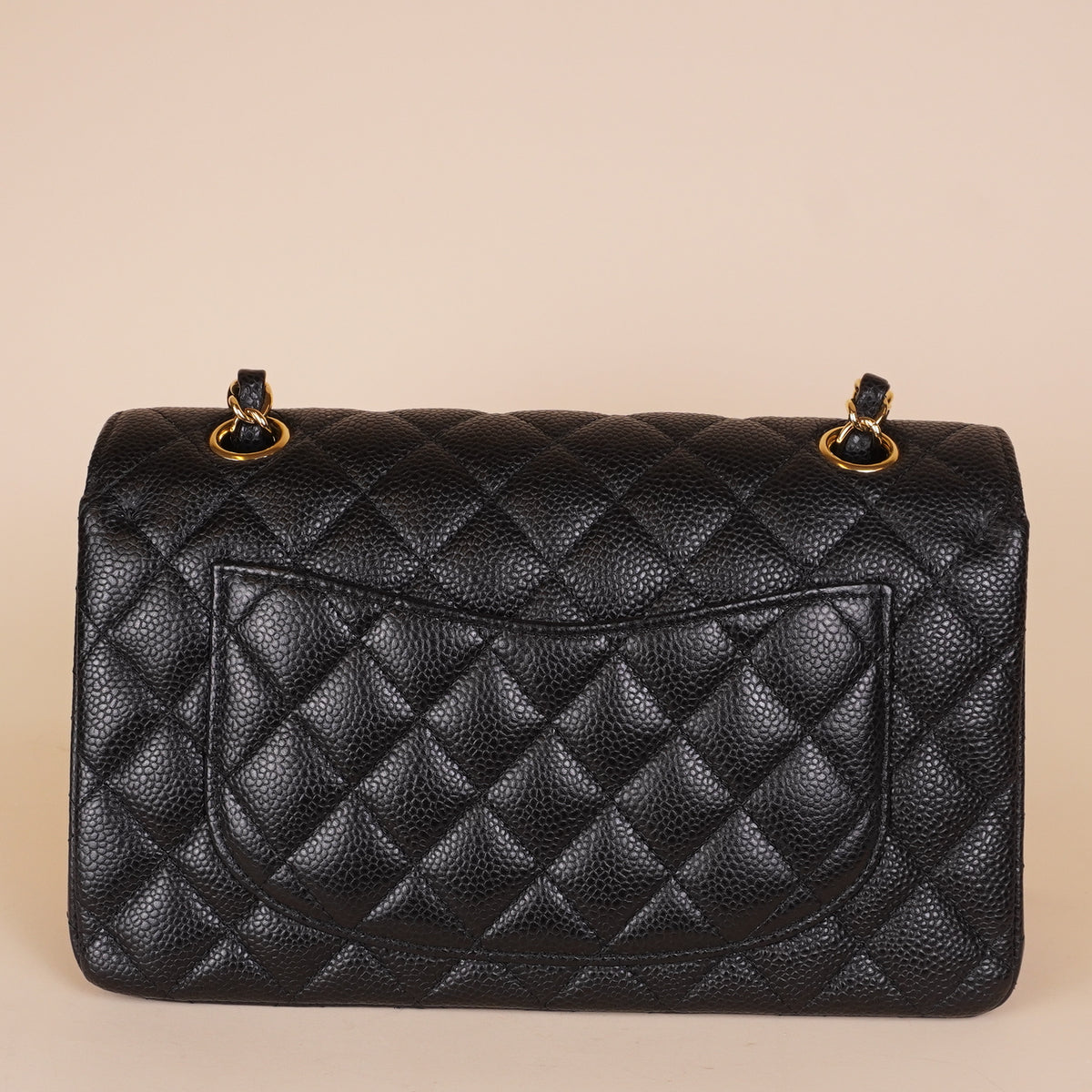 PRE-OWNED CC Caviar Quilted Small Double Flap Black