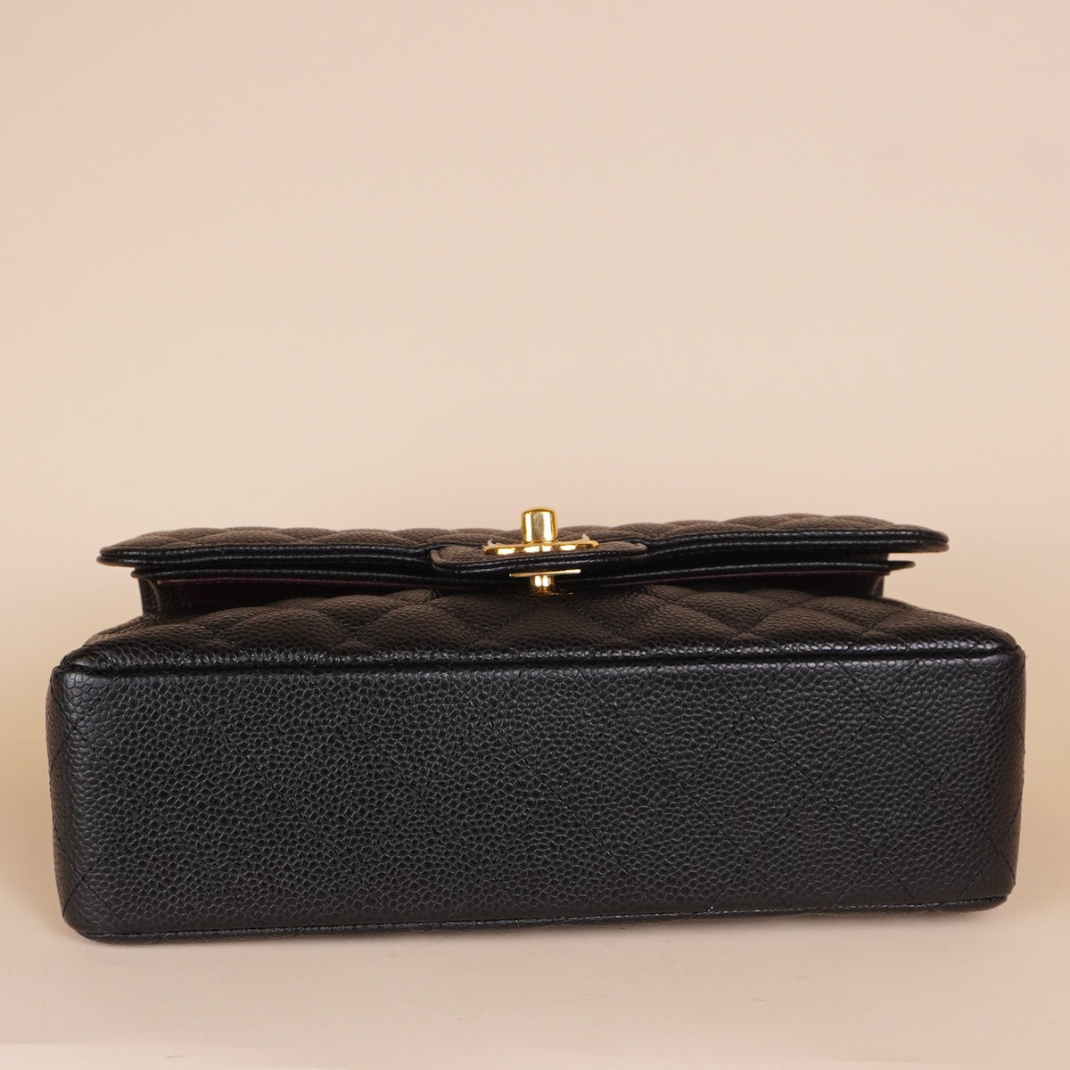 PRE-OWNED CC Caviar Quilted Small Double Flap Black