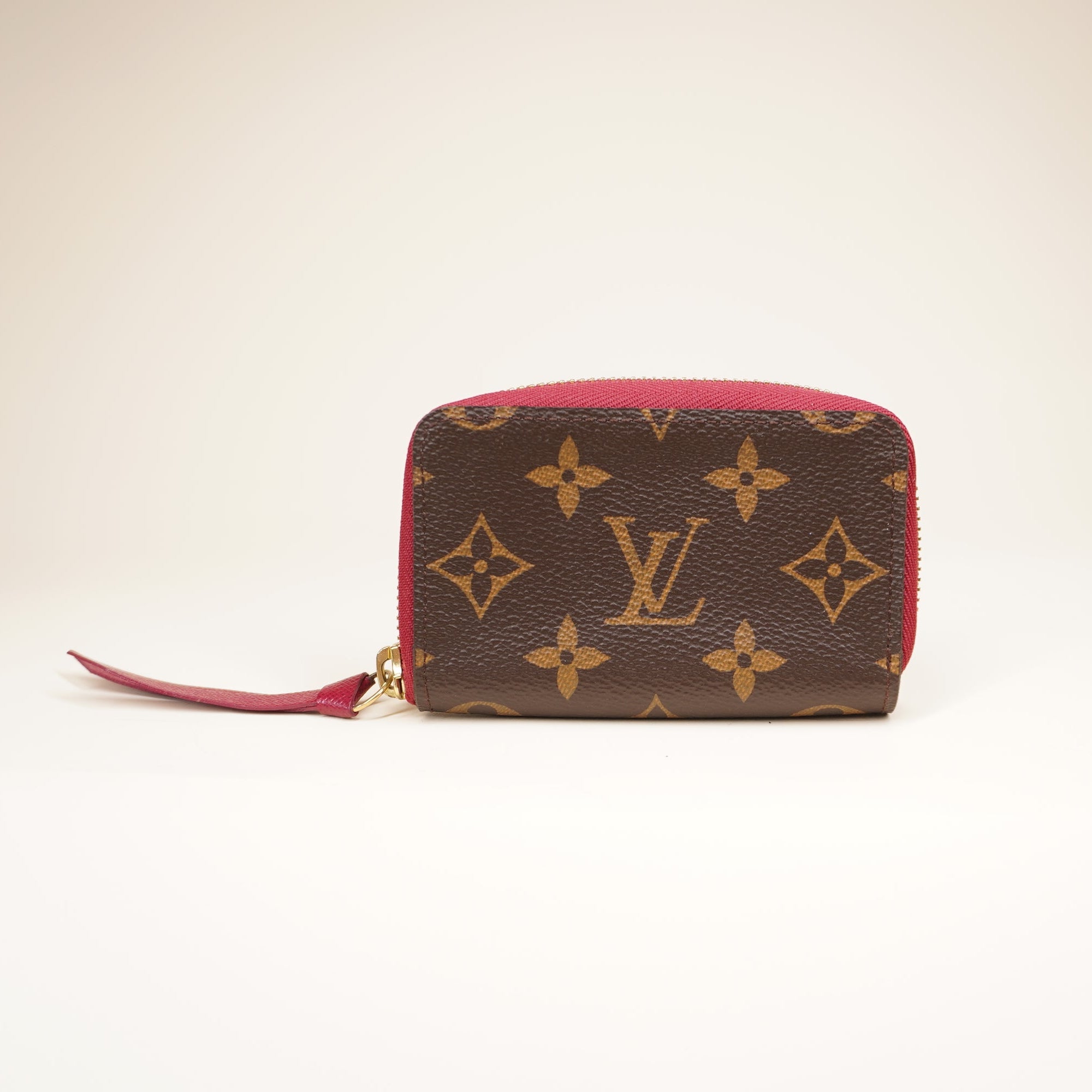 PRE-OWNED LV Monogram Clemence Canvas Short Wallet 