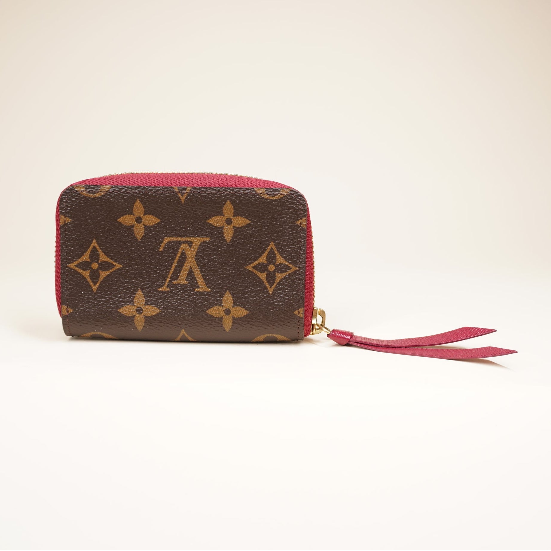 PRE-OWNED LV Monogram Clemence Canvas Short Wallet 