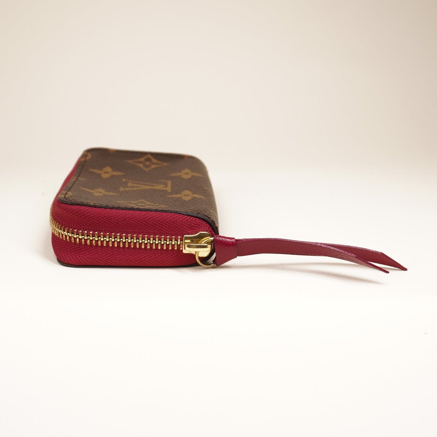 PRE-OWNED LV Monogram Clemence Canvas Short Wallet 