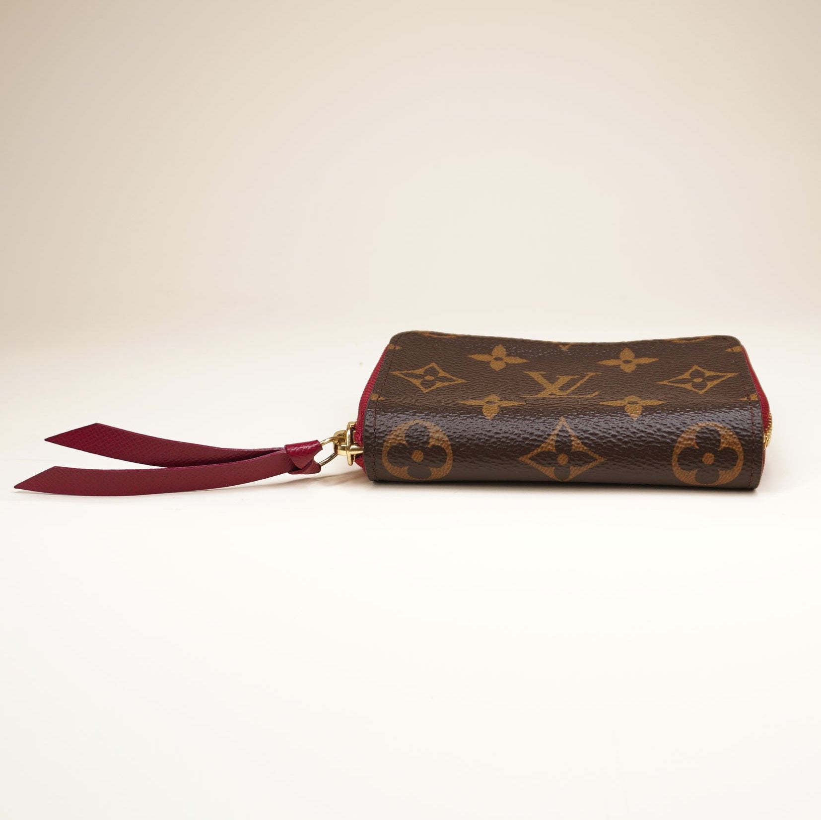 PRE-OWNED LV Monogram Clemence Canvas Short Wallet 