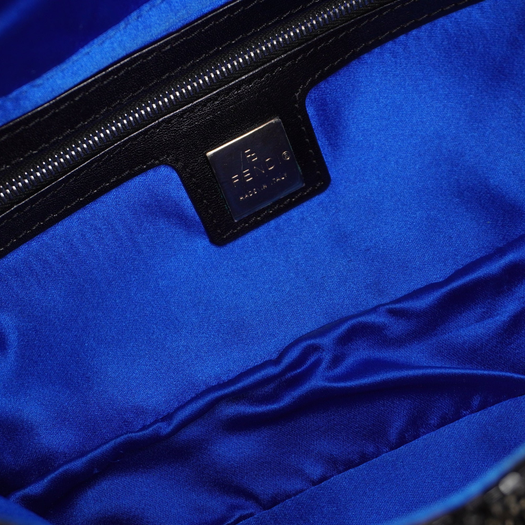 PRE-OWNED FF Black Sequin Beaded Baguette Shoulder Bag