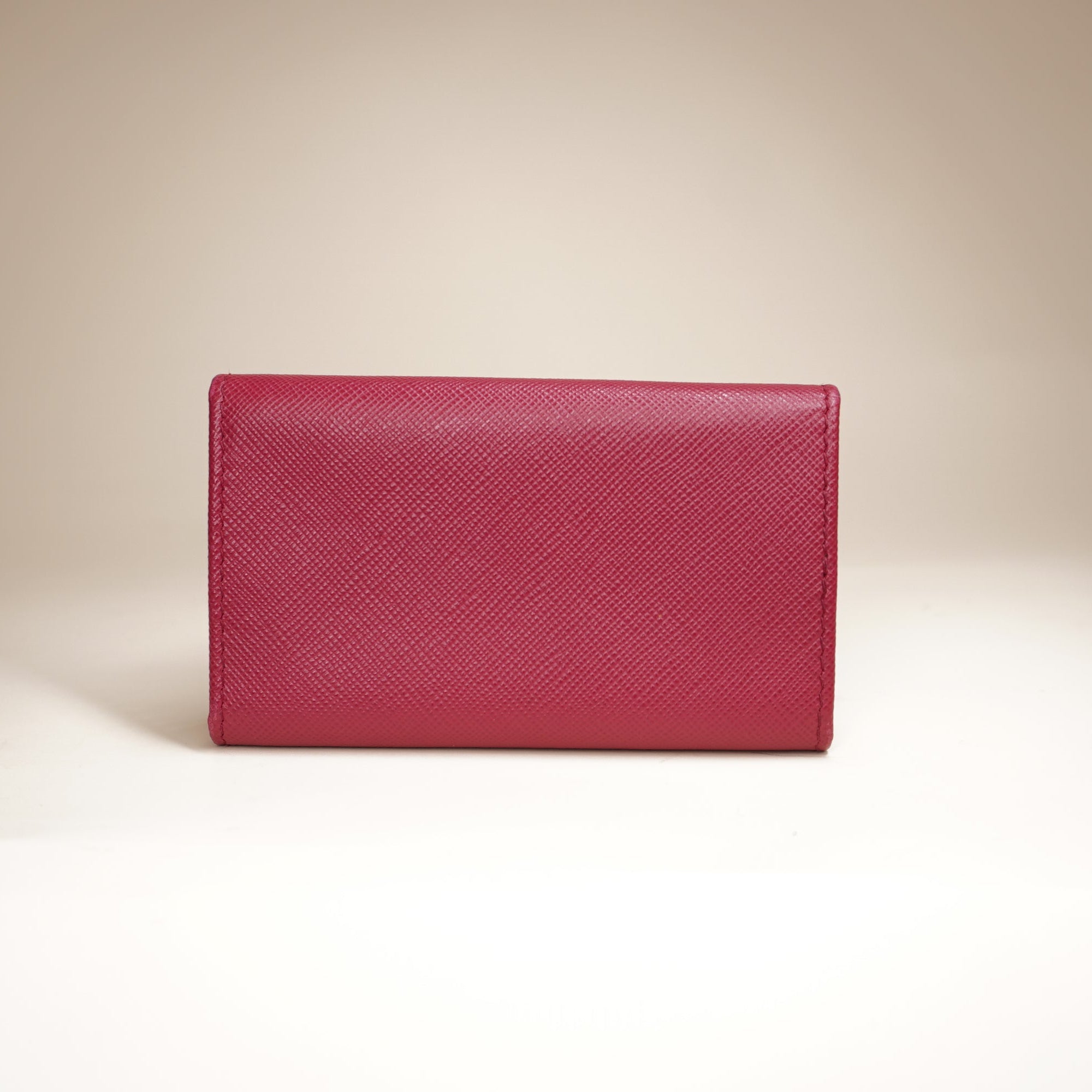 PRE-OWNED  Saffiano Metal 6 Key Holder Pink