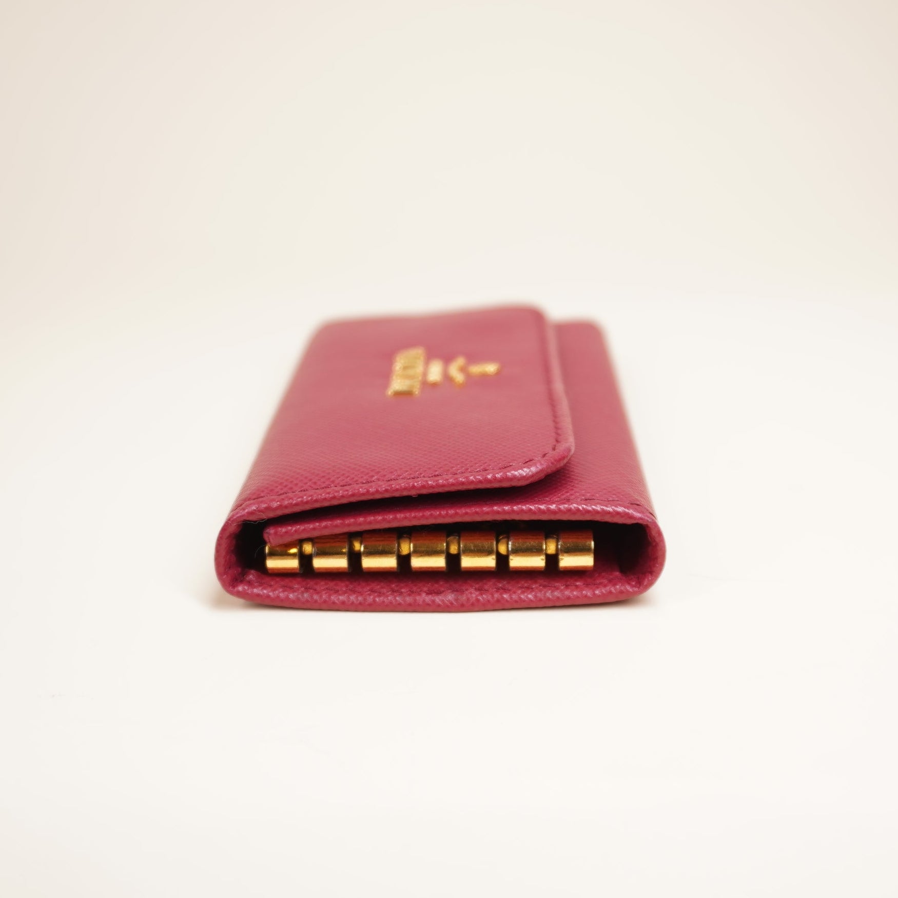 PRE-OWNED  Saffiano Metal 6 Key Holder Pink