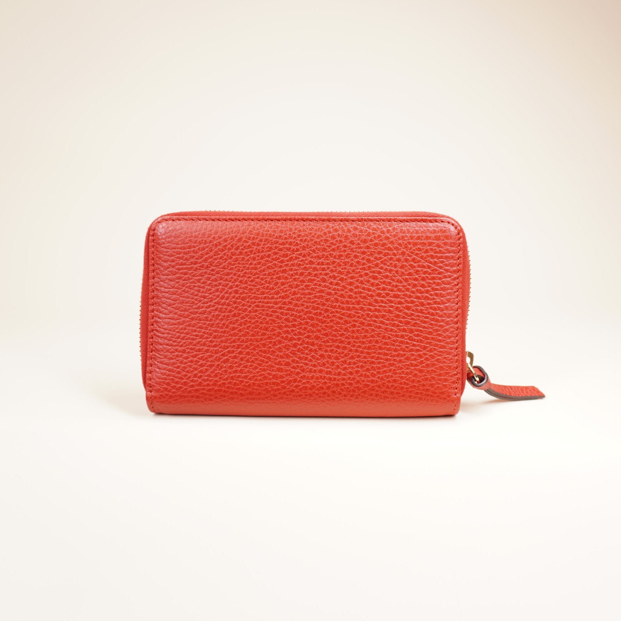 PRE-OWNED GG Red Dollar Swing Zip Around Wallet