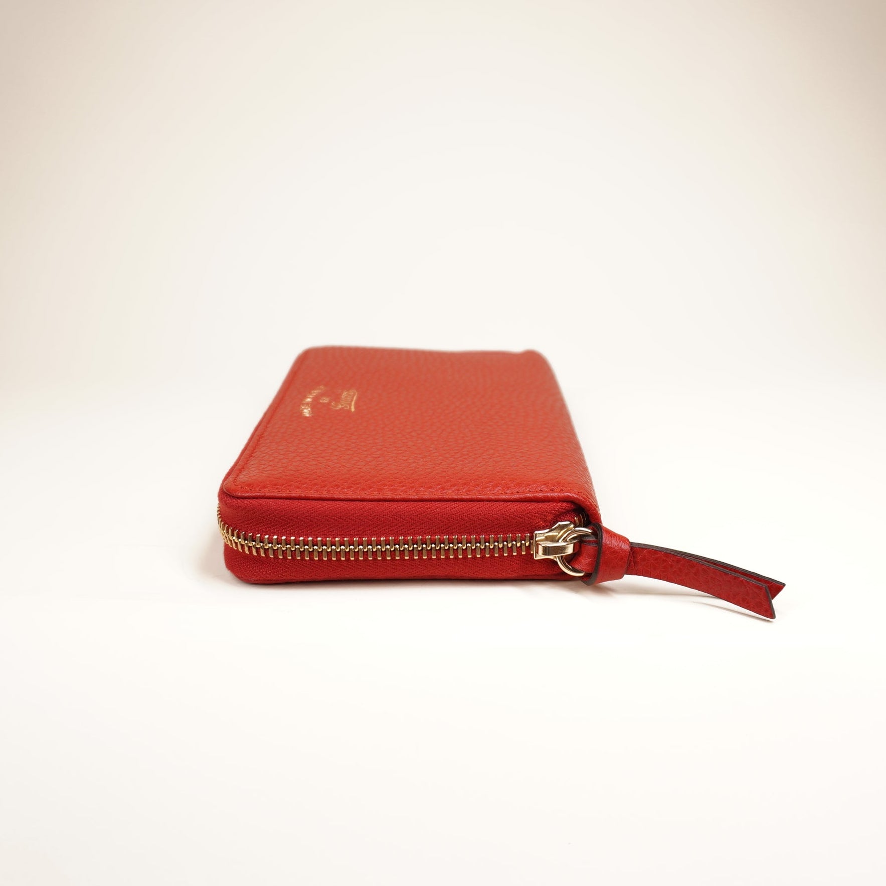 PRE-OWNED GG Red Dollar Swing Zip Around Wallet