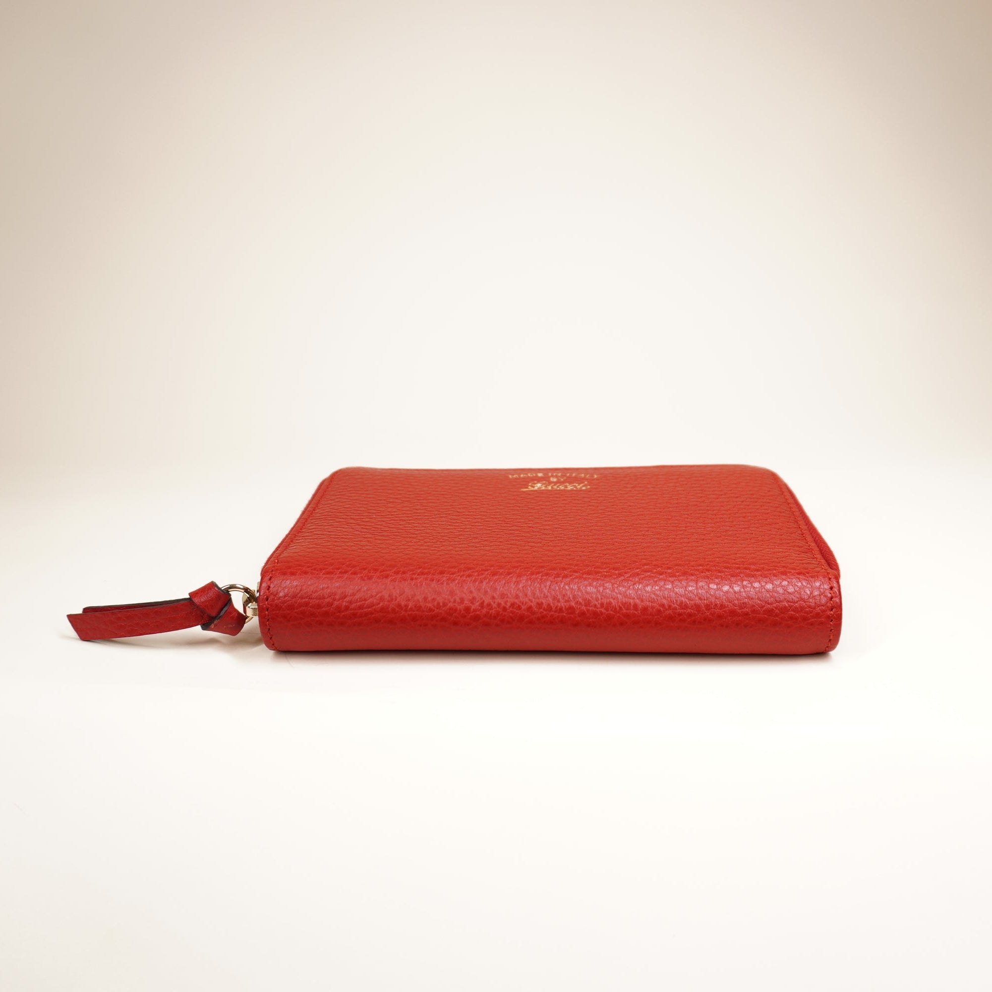 PRE-OWNED GG Red Dollar Swing Zip Around Wallet