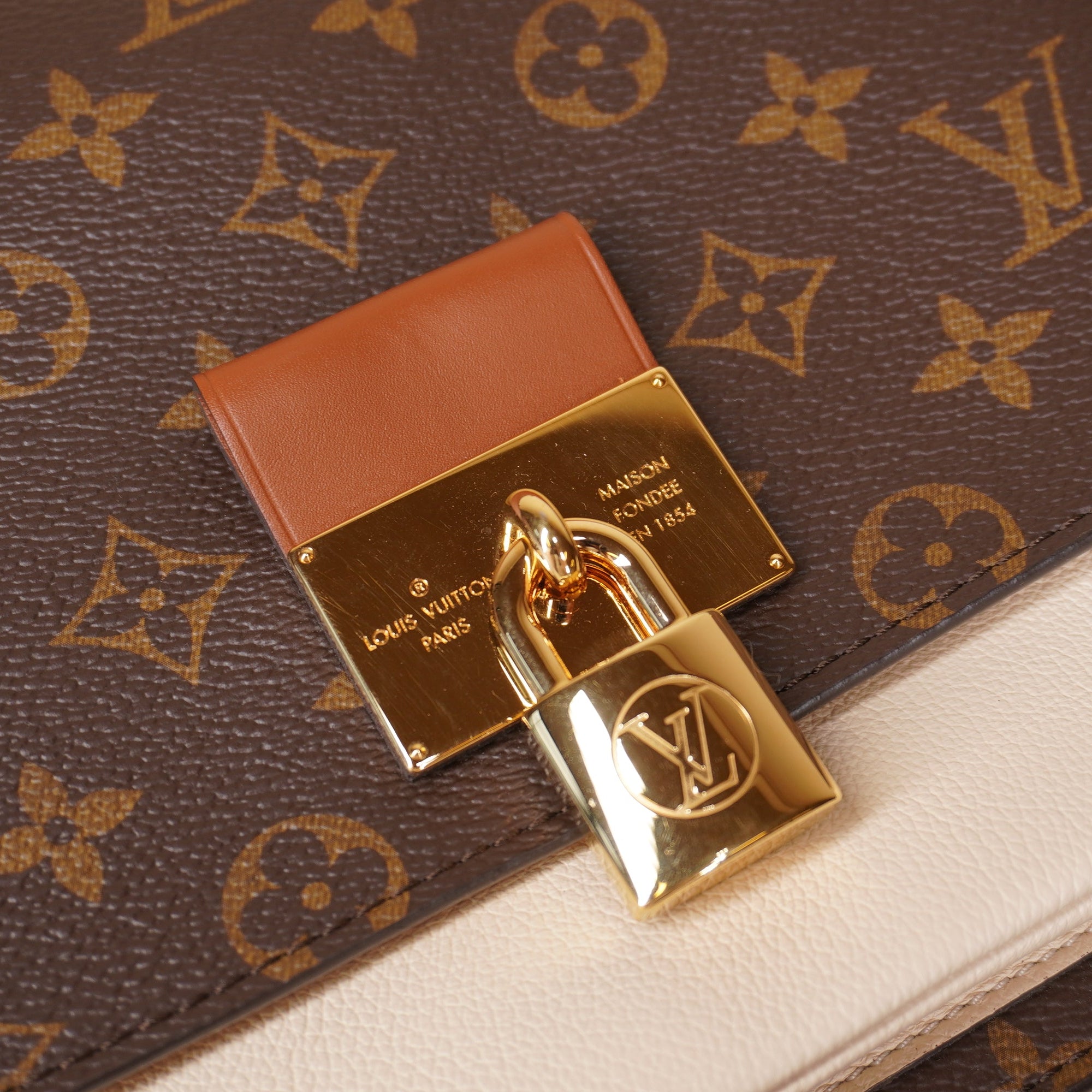 PRE-OWNED LV Monogram Vaugirard Creme Shoulder Bag