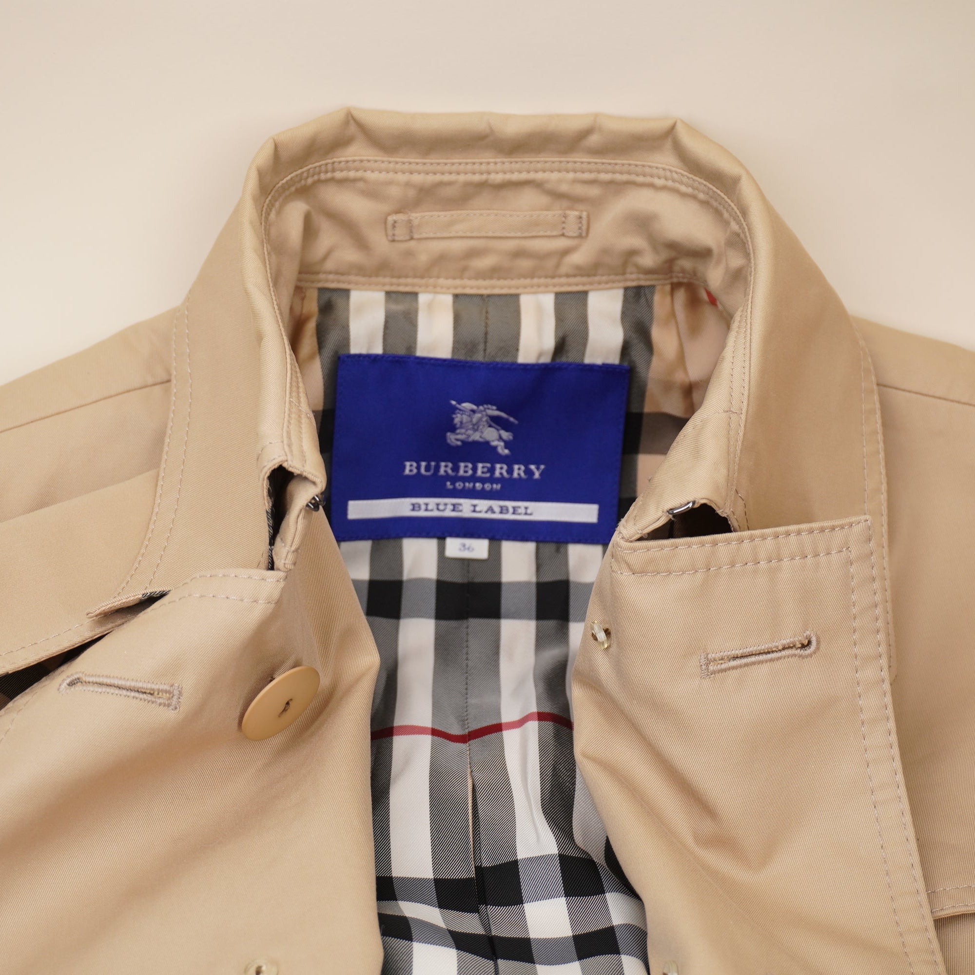 PRE-OWNED BURBERRY Blue Label Coat Double-breasted A-line size 36