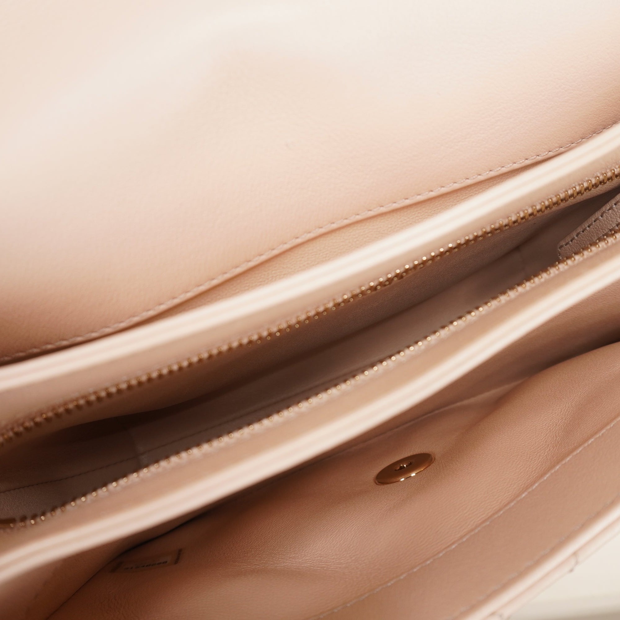 Beige Lambskin Mini Square Classic Shoulder Bag