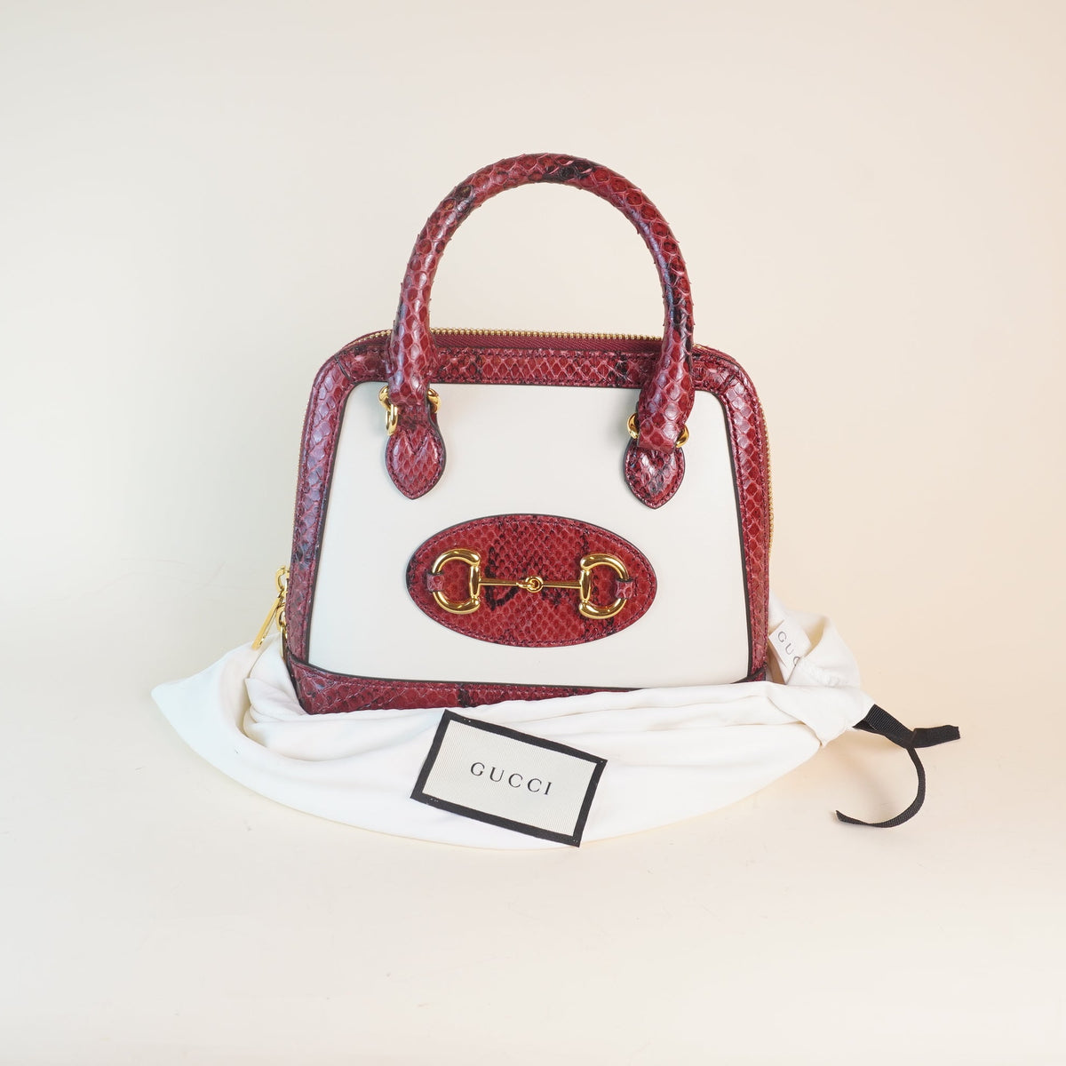 PRE-OWNED GG Horsebit 1955 Python Mini 