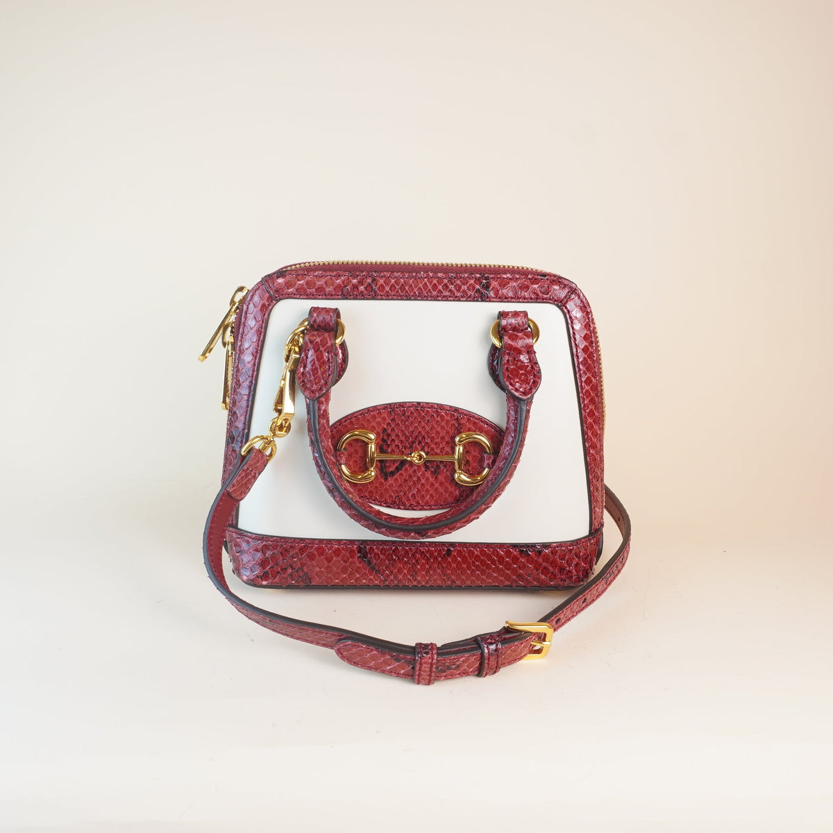 PRE-OWNED GG Horsebit 1955 Python Mini 