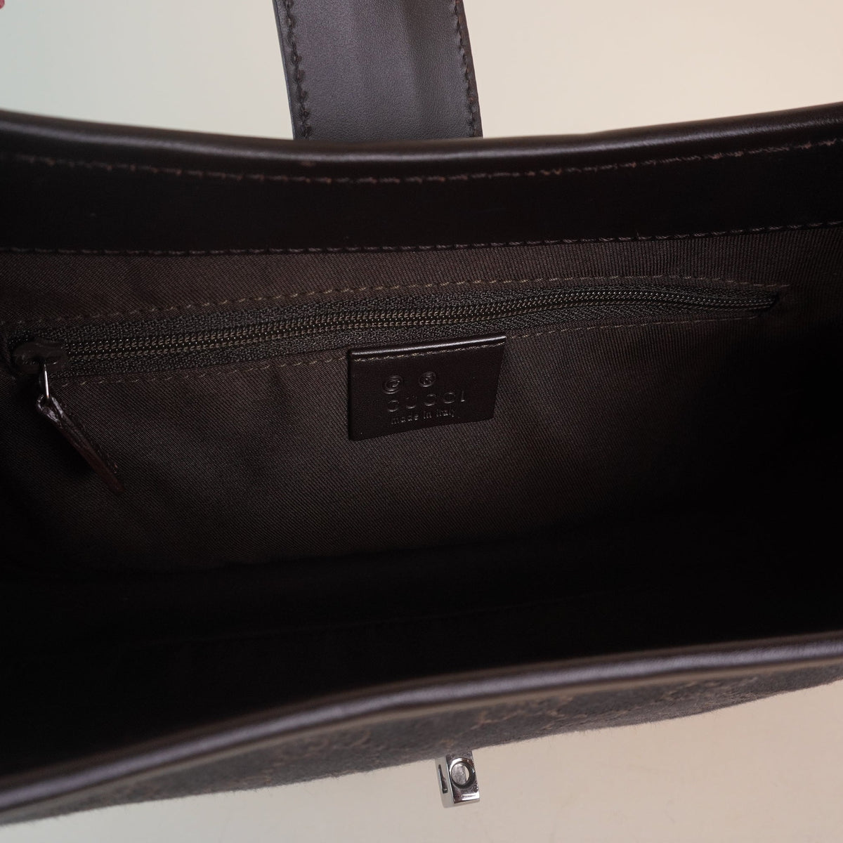 PRE-OWNED GG Canvas Denim Jackie Shoulder Bag