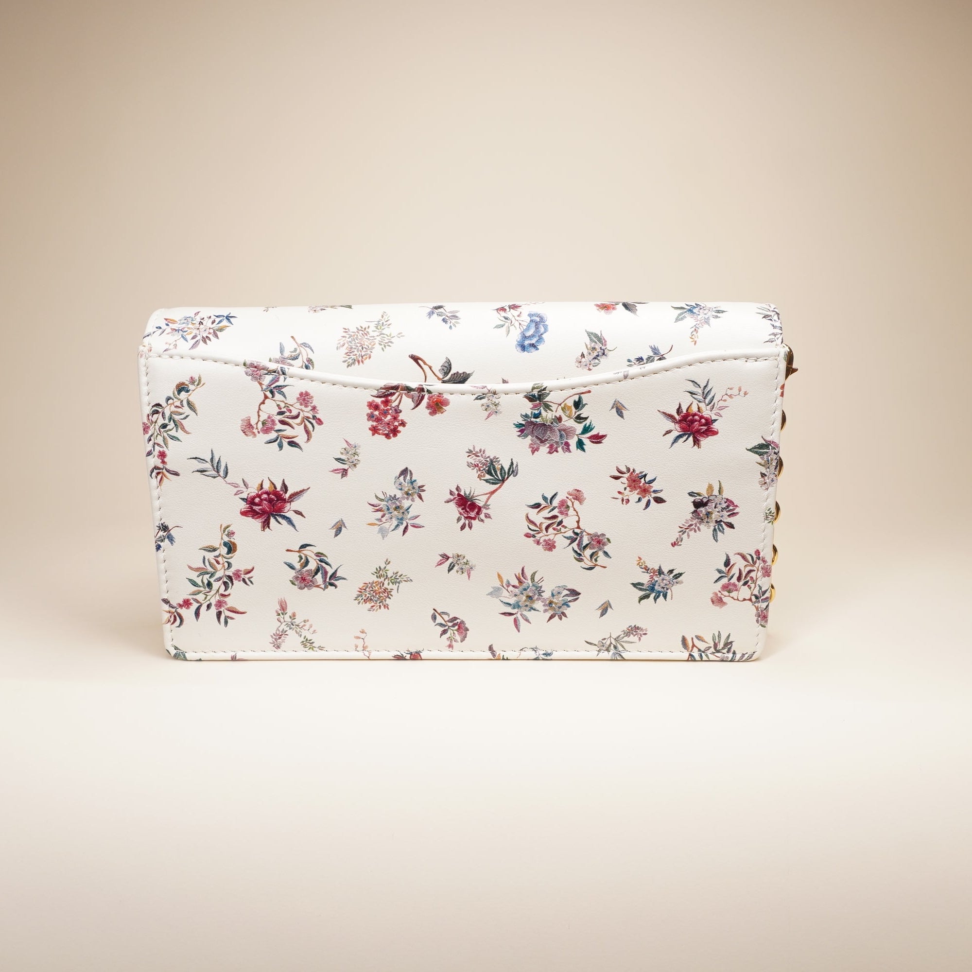 Caro Flower Print Leather Wallet On Chain 