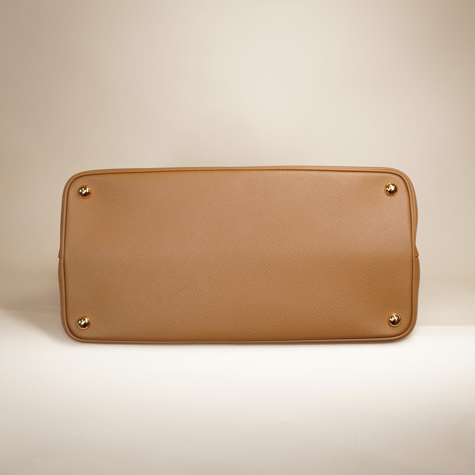 PRE-OWNED Camel Cuir Double Tote Saffiano Leather Shoulder Bag