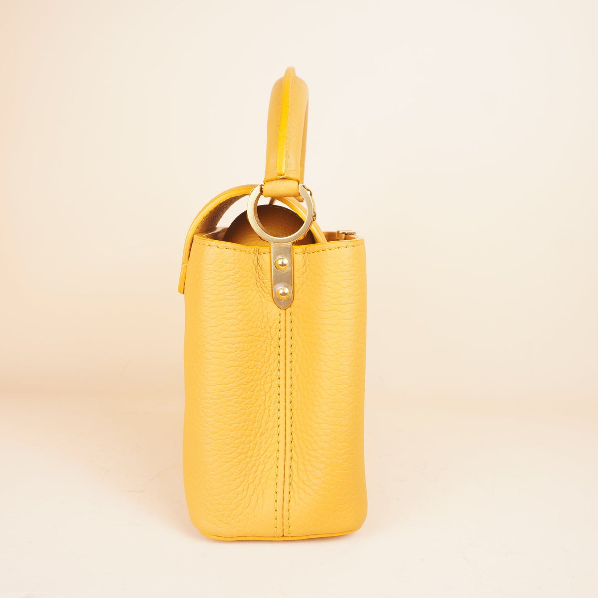 PRE-OWNED LV Capucines Mini Yellow Leather Shoulder Bag