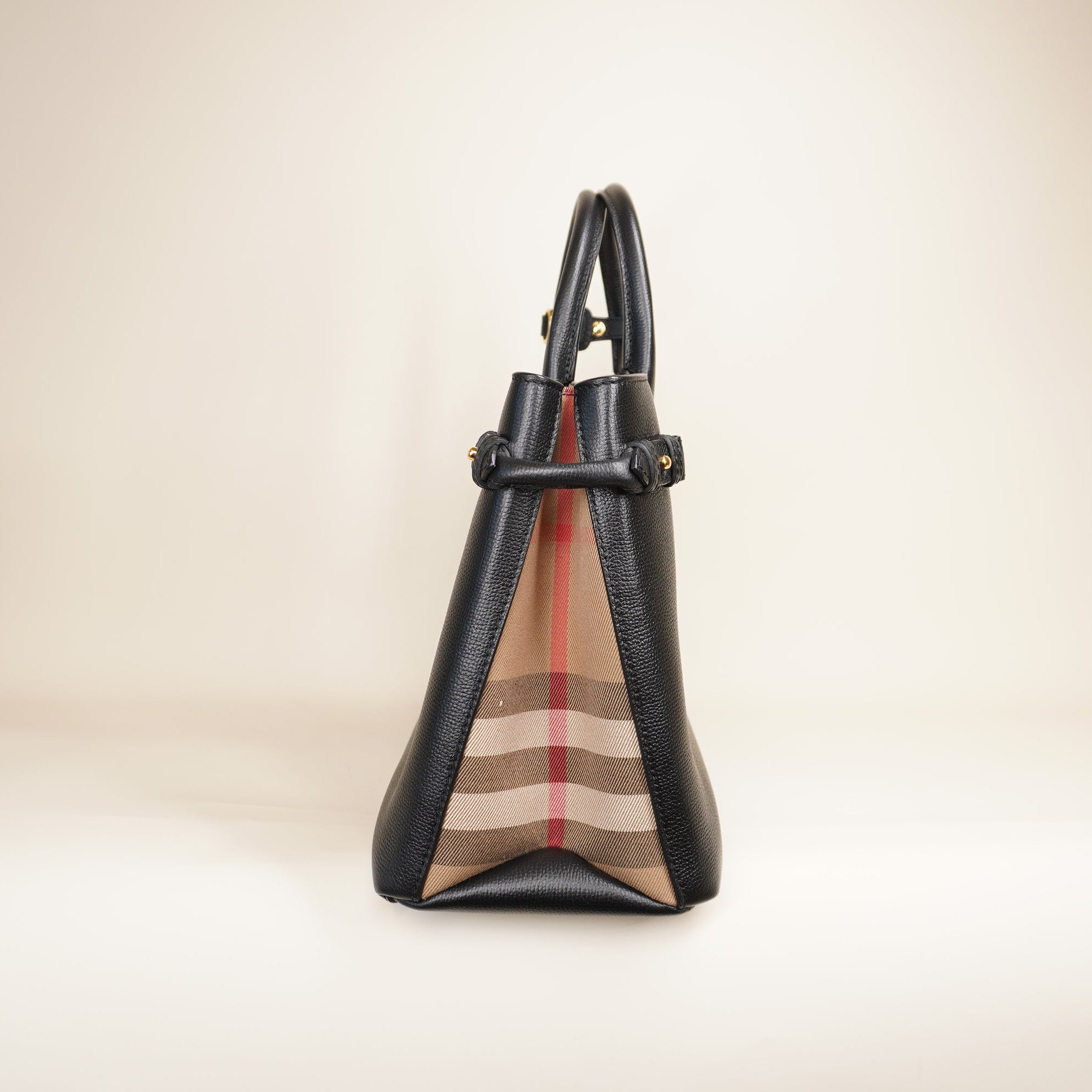 PRE-OWNED Derby Calfskin House Check Medium Banner Tote