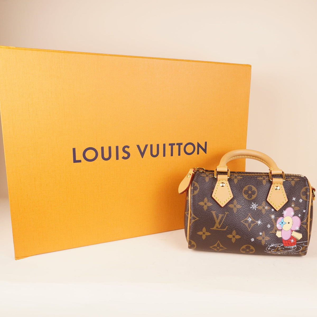 PRE-OWNED LV Monogram Vivienne Ice Skating Nano Speedy Bandouliere Pink
