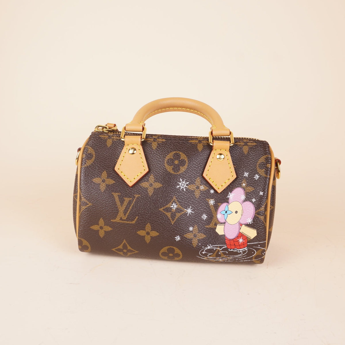 PRE-OWNED LV Monogram Vivienne Ice Skating Nano Speedy Bandouliere Pink