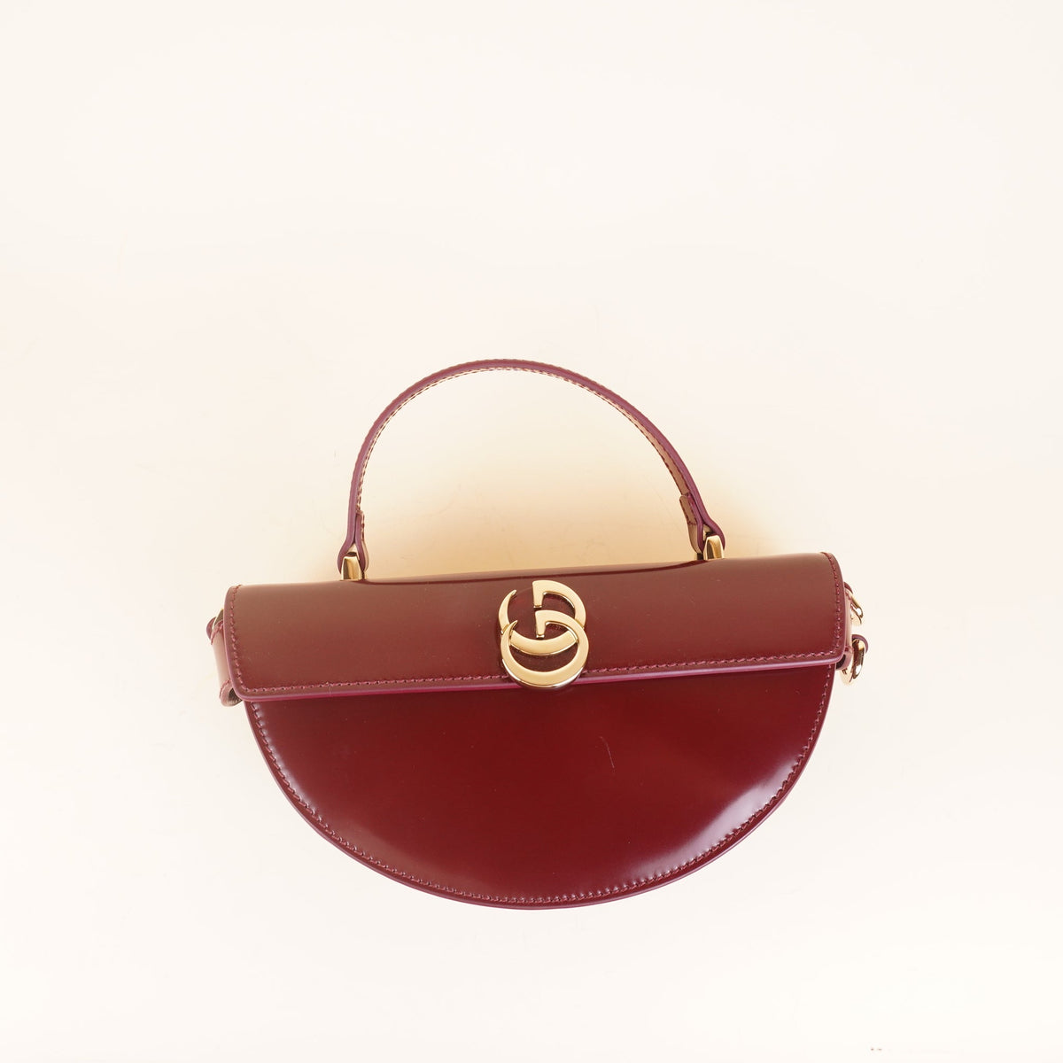 PRE-OWNED GG Interlocking G Half Moon Leather Crossbody Bag 
