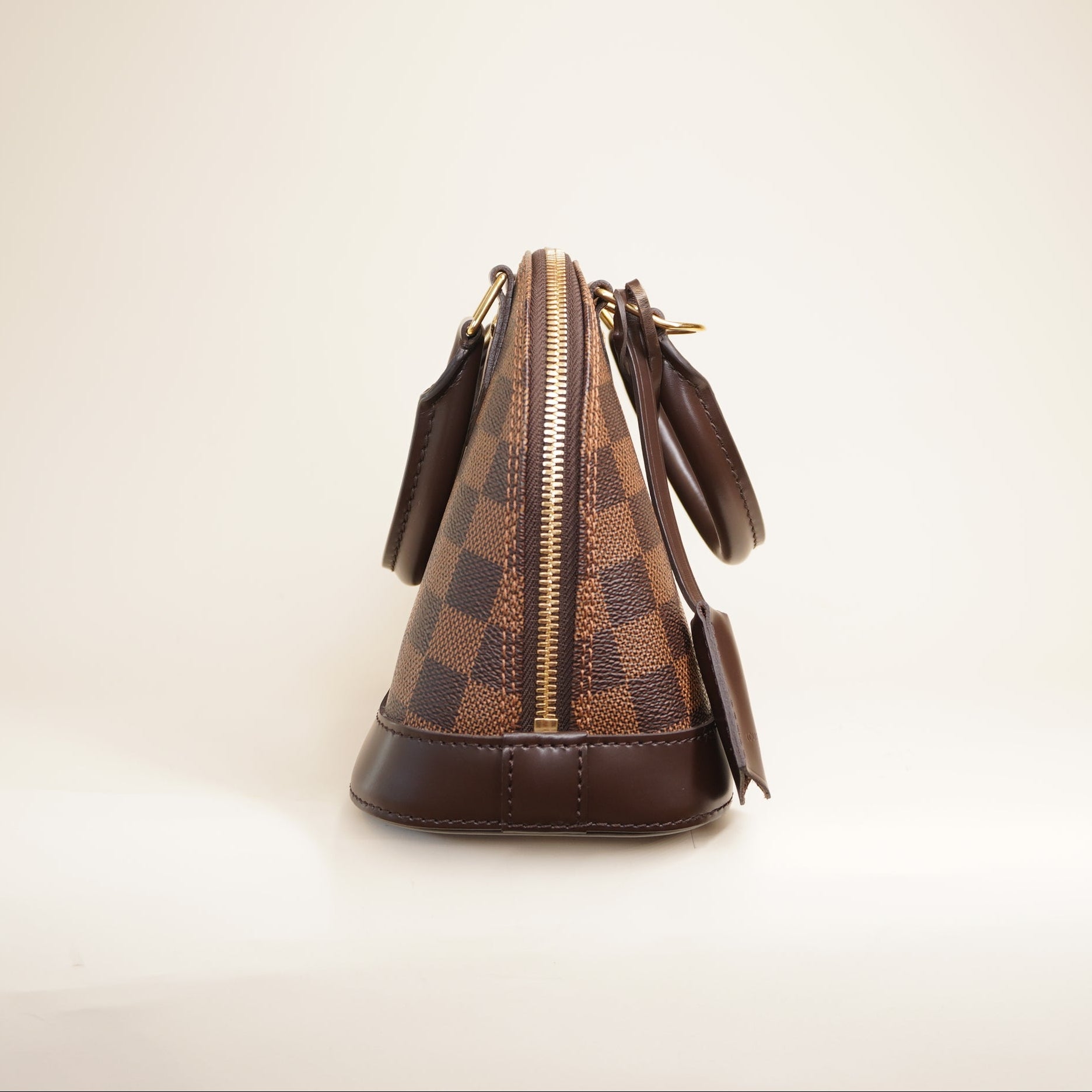 PRE-OWNED Damier Ebene Alma BB Shoulder Bag