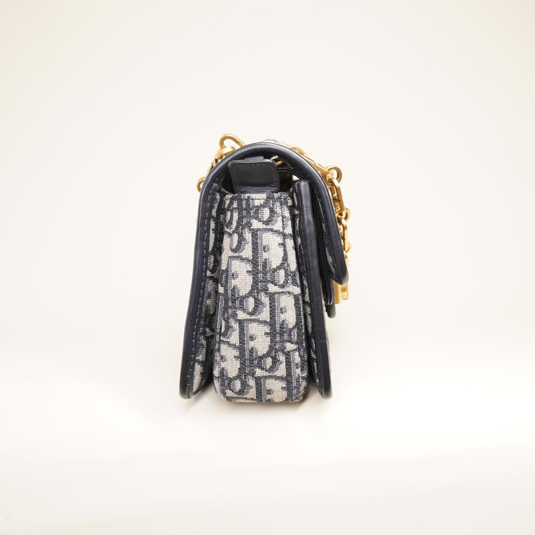 PRE-OWNED Oblique CD Lock Chain Flap Shoulder Bag