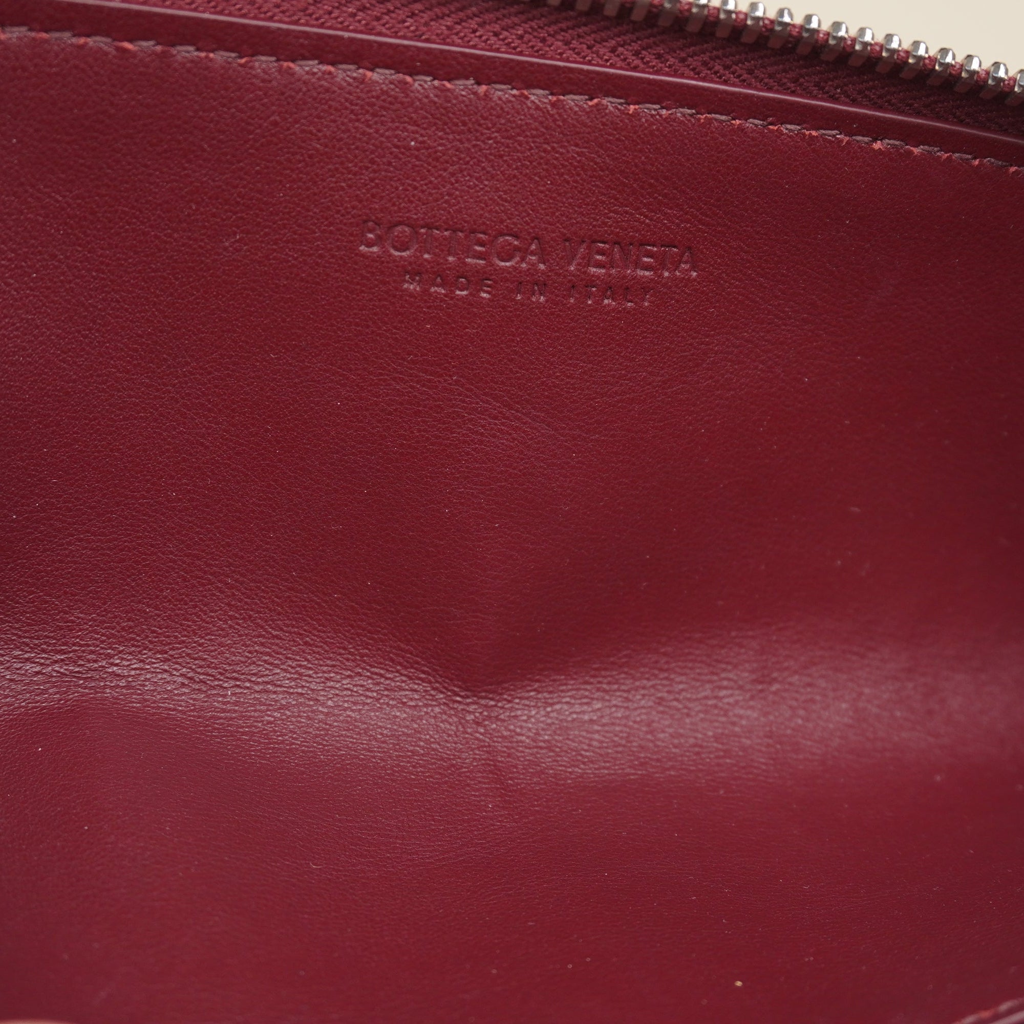  Intrecciato Slim Pencil Case Burgundy