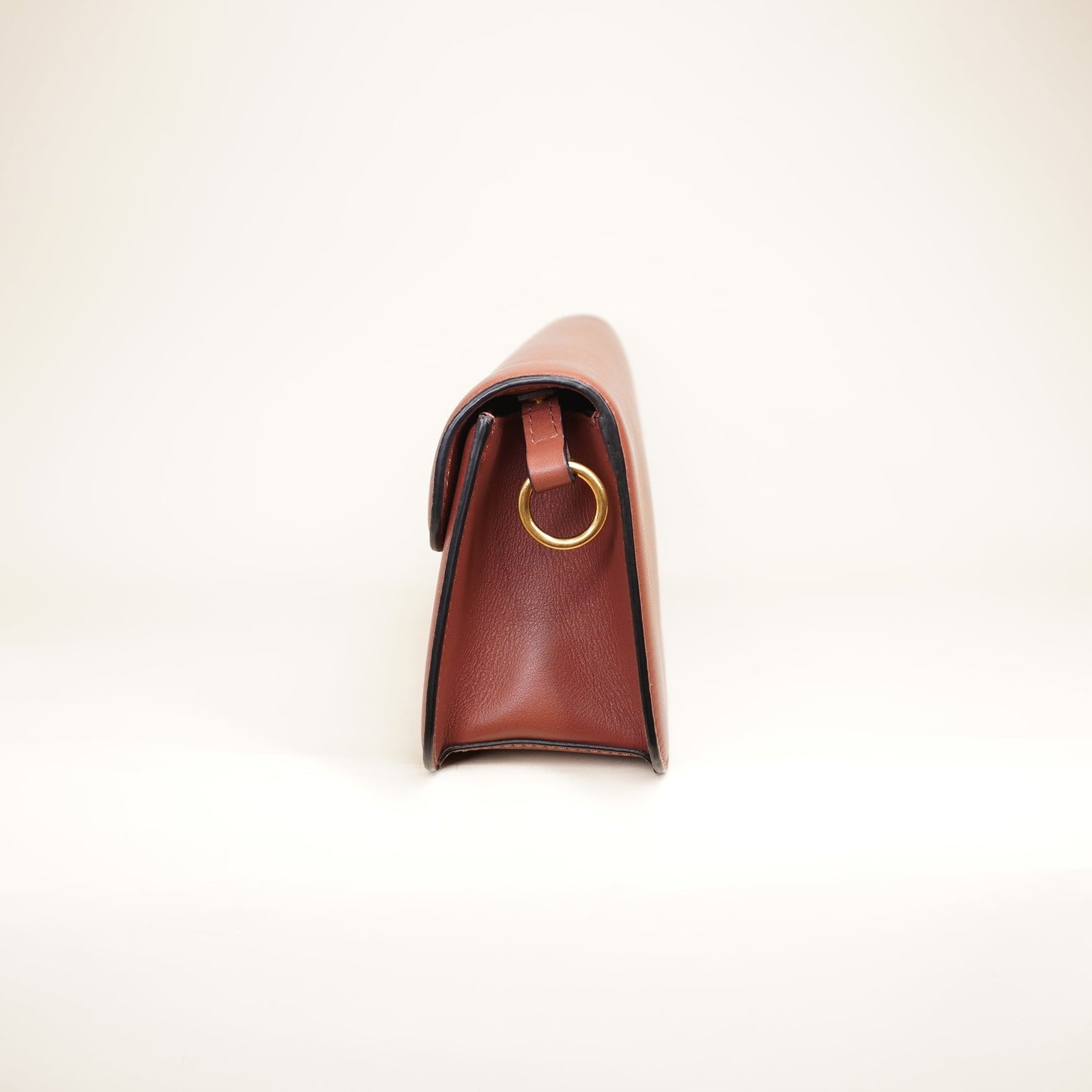 PRE-OWNED  Calfskin Vlogo Loco Shoulder Bag Gingerbread