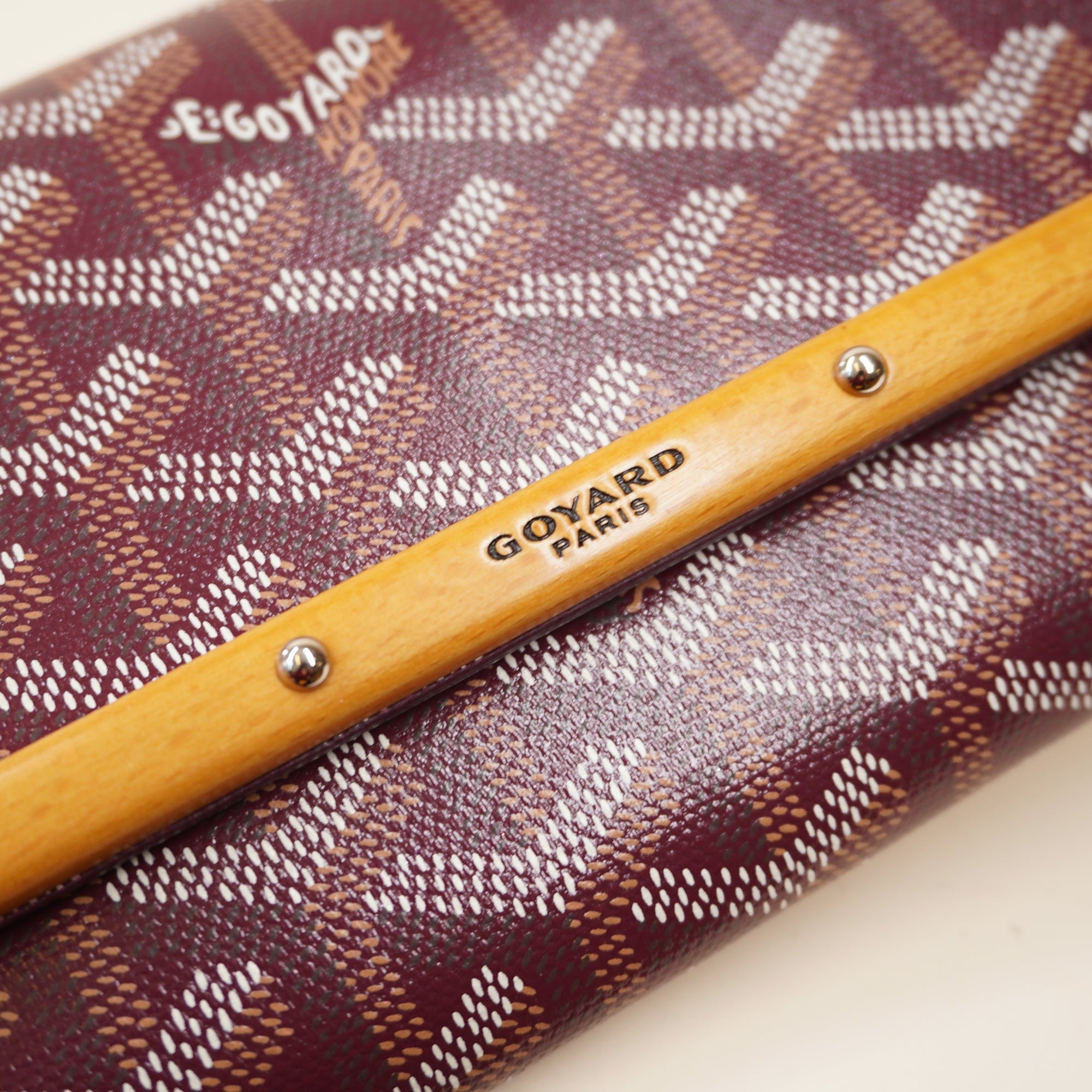 PRE-OWNED Burgundy Goyardine Monte Carlo Mini Phone Case Wristlet