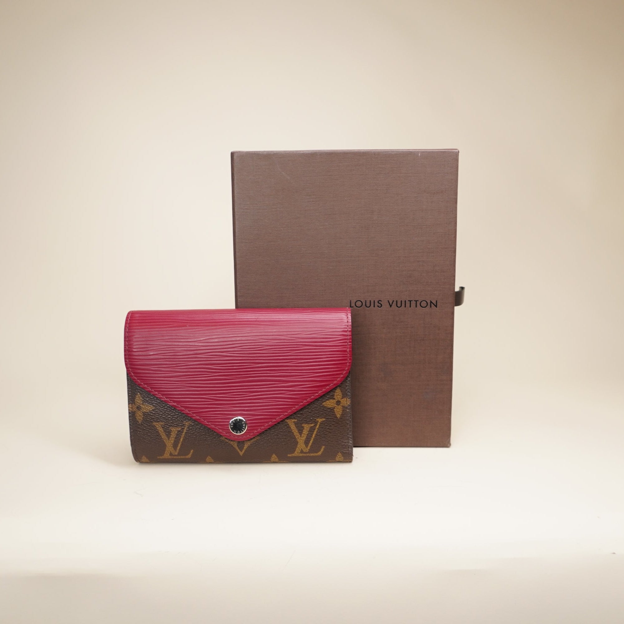 LV Epi Monogram Marie-Lou Compact Wallet Fuchsia