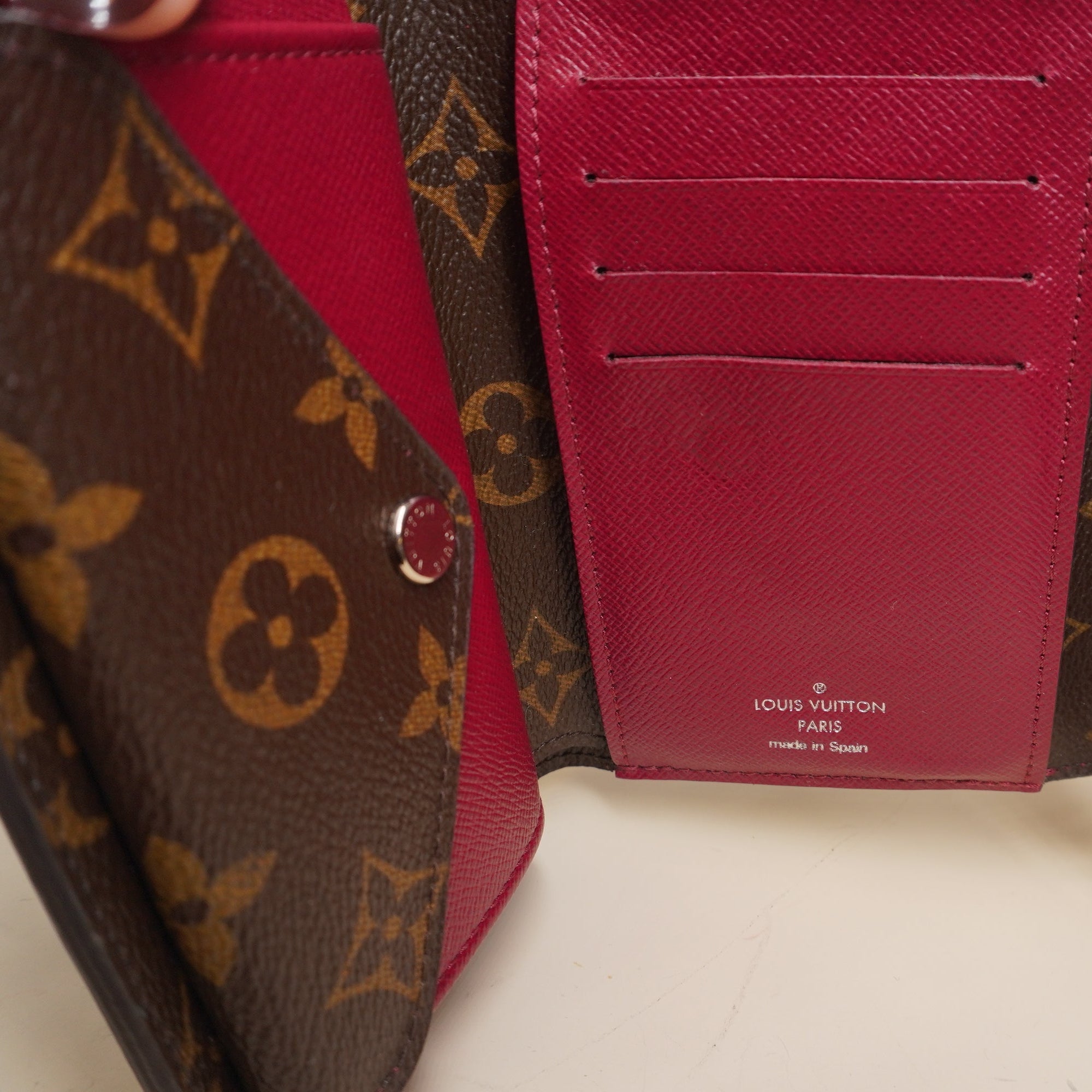 LV Epi Monogram Marie-Lou Compact Wallet Fuchsia
