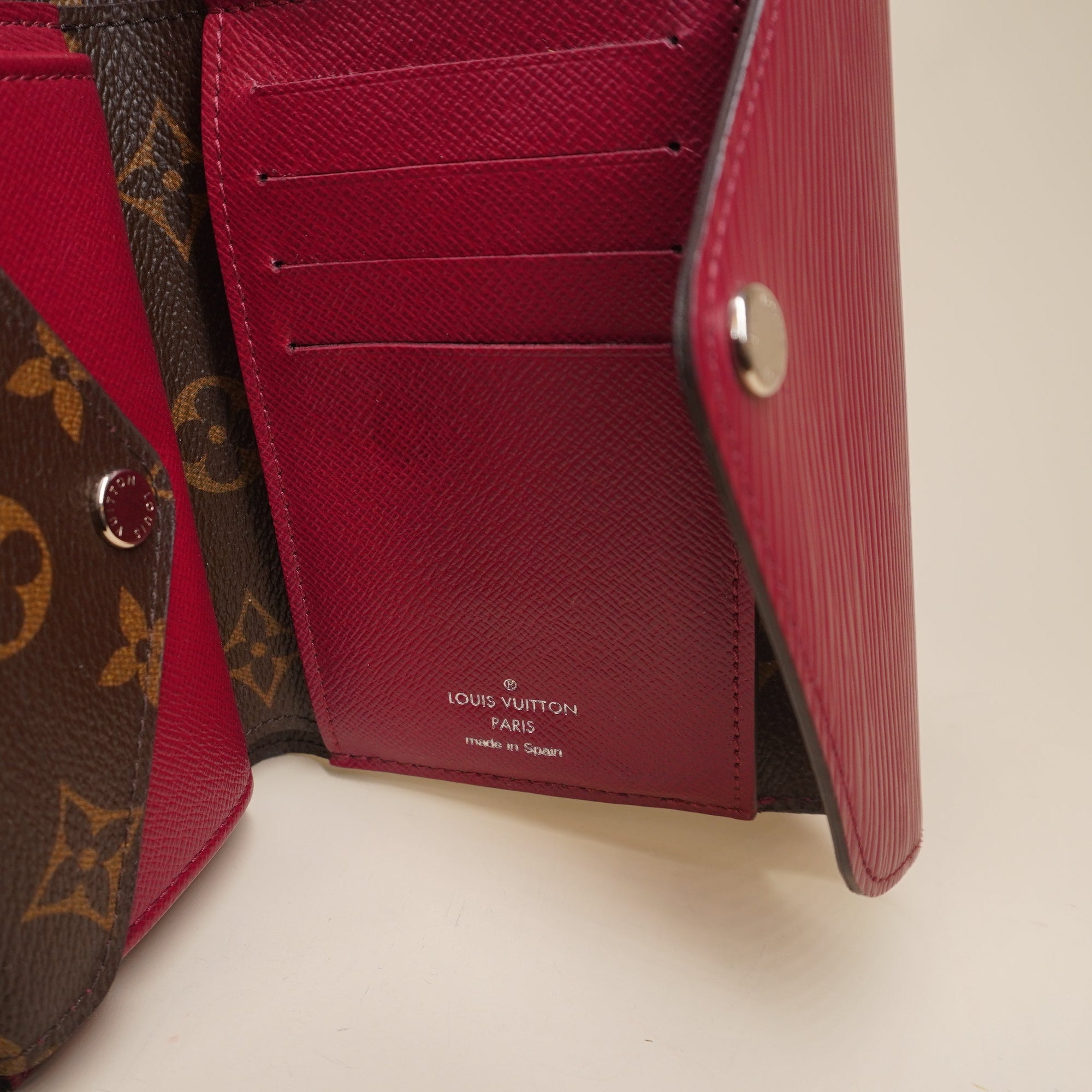 LV Epi Monogram Marie-Lou Compact Wallet Fuchsia
