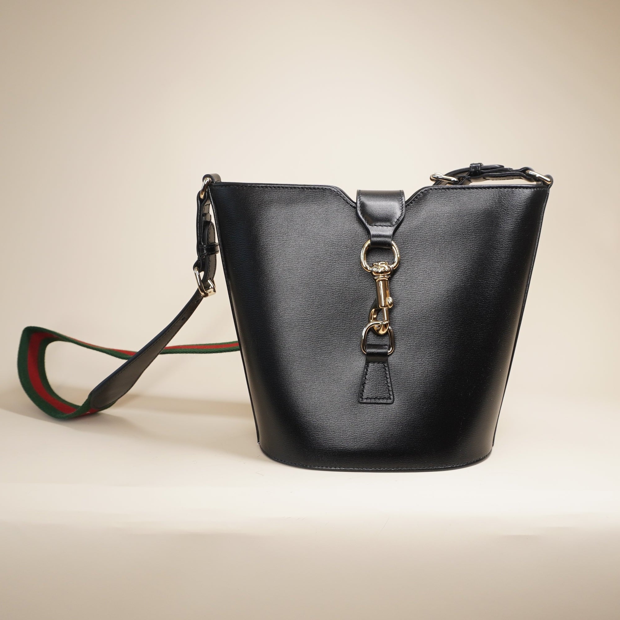 PRE-OWNED GG Jackie Mini Bucket Black Shoulder bag