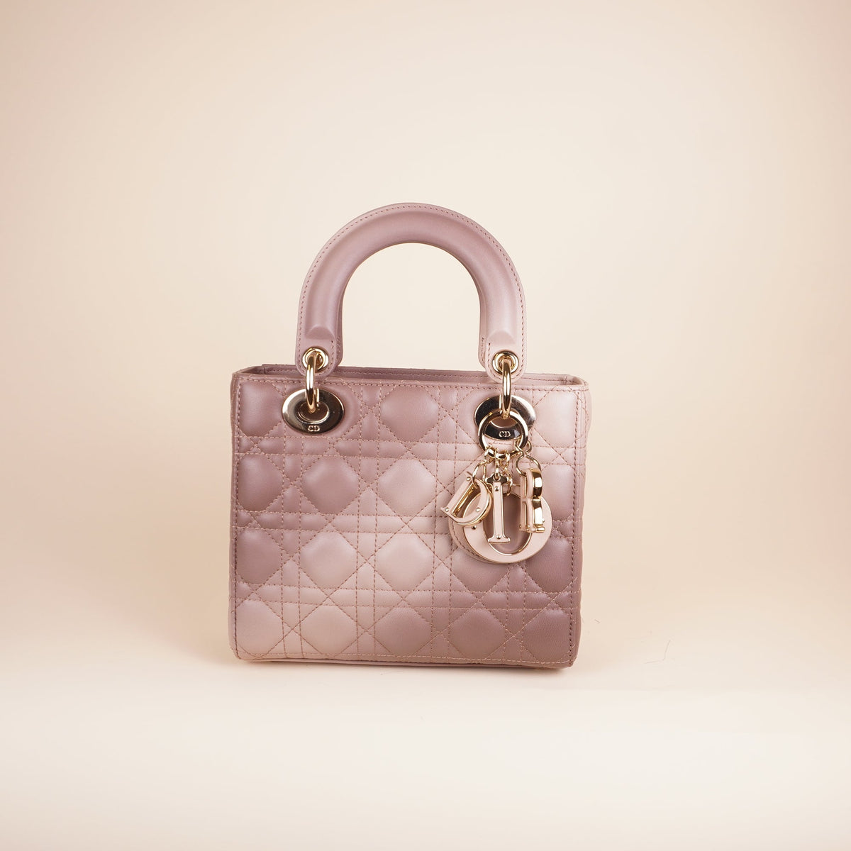PRE-OWNED CD Lady Dior Small Lambskin Cannage Gradient
