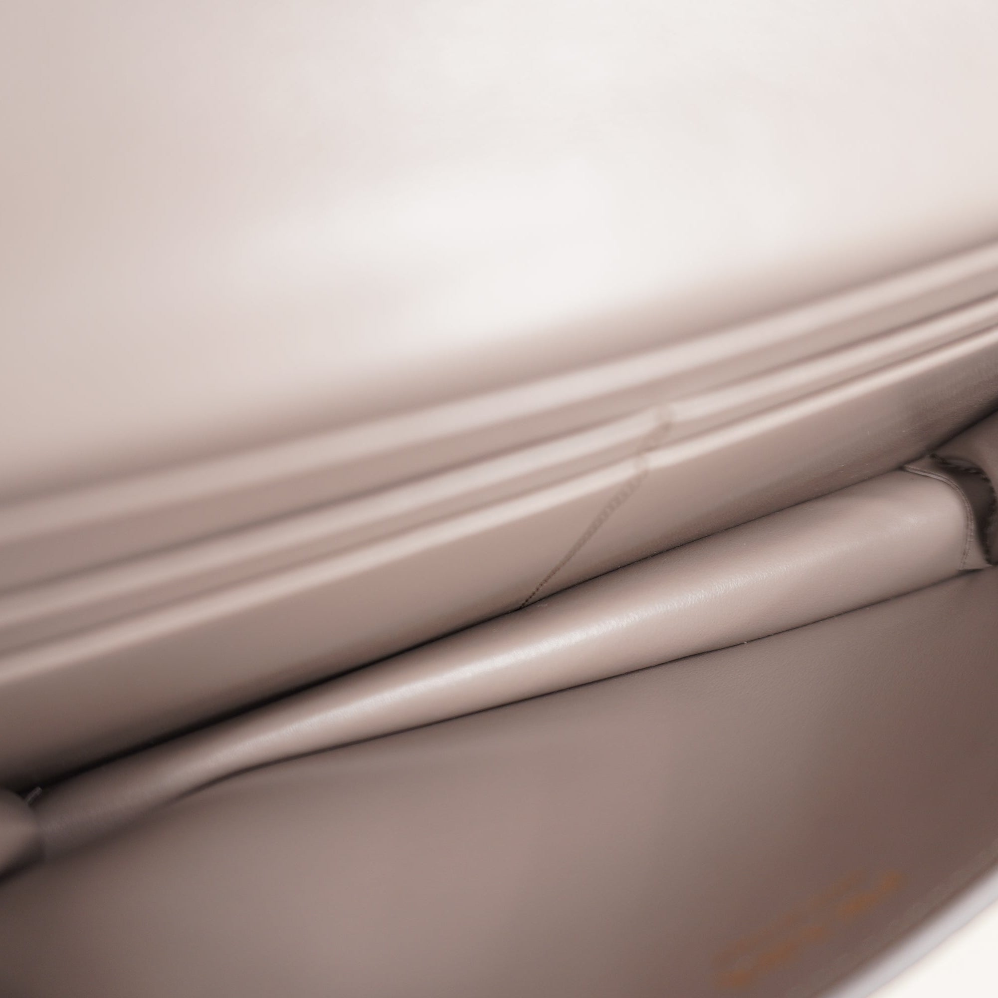 PRE-OWNED Grey Vitello Wallet on a Chain Crossbody Bag