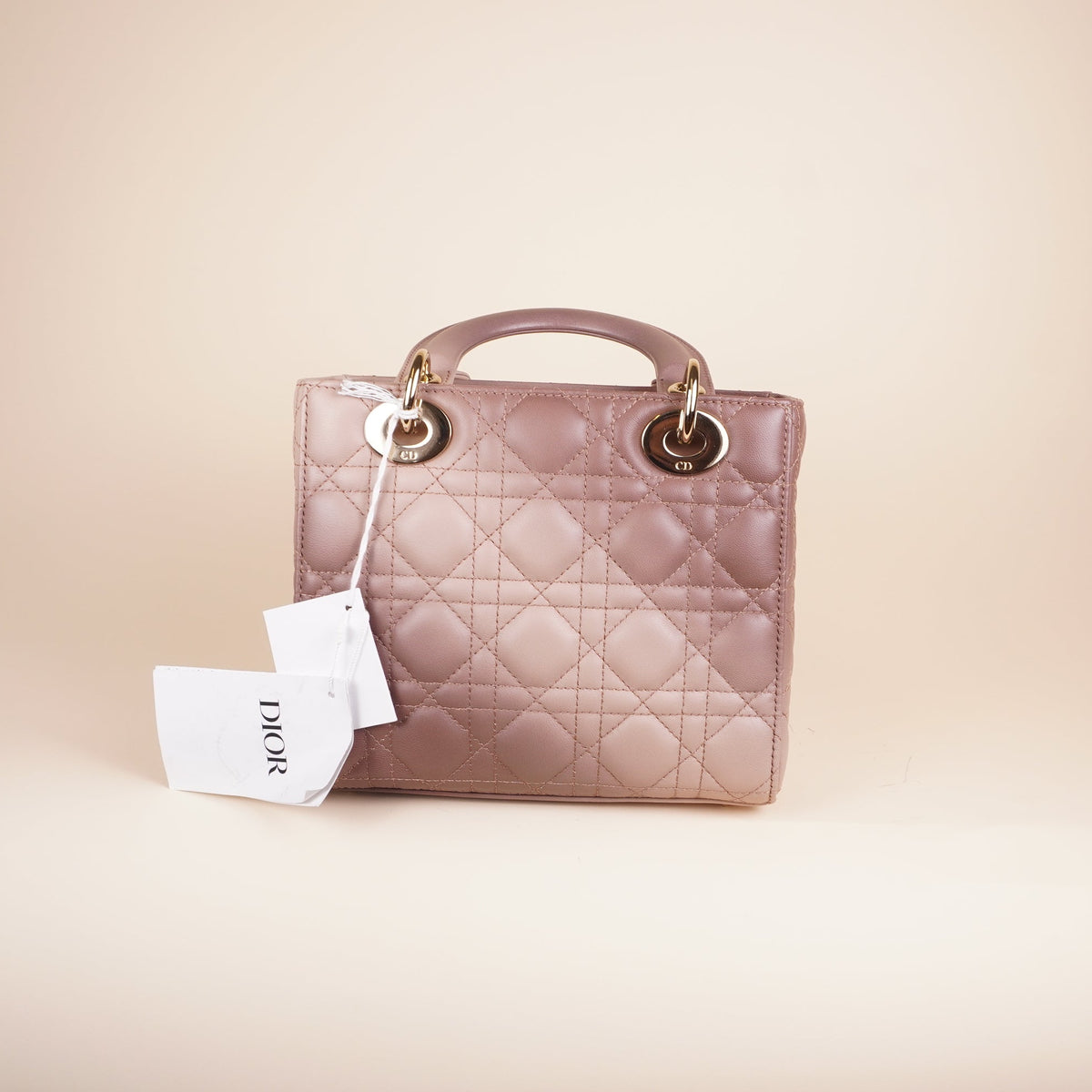 PRE-OWNED CD Lady Dior Small Lambskin Cannage Gradient