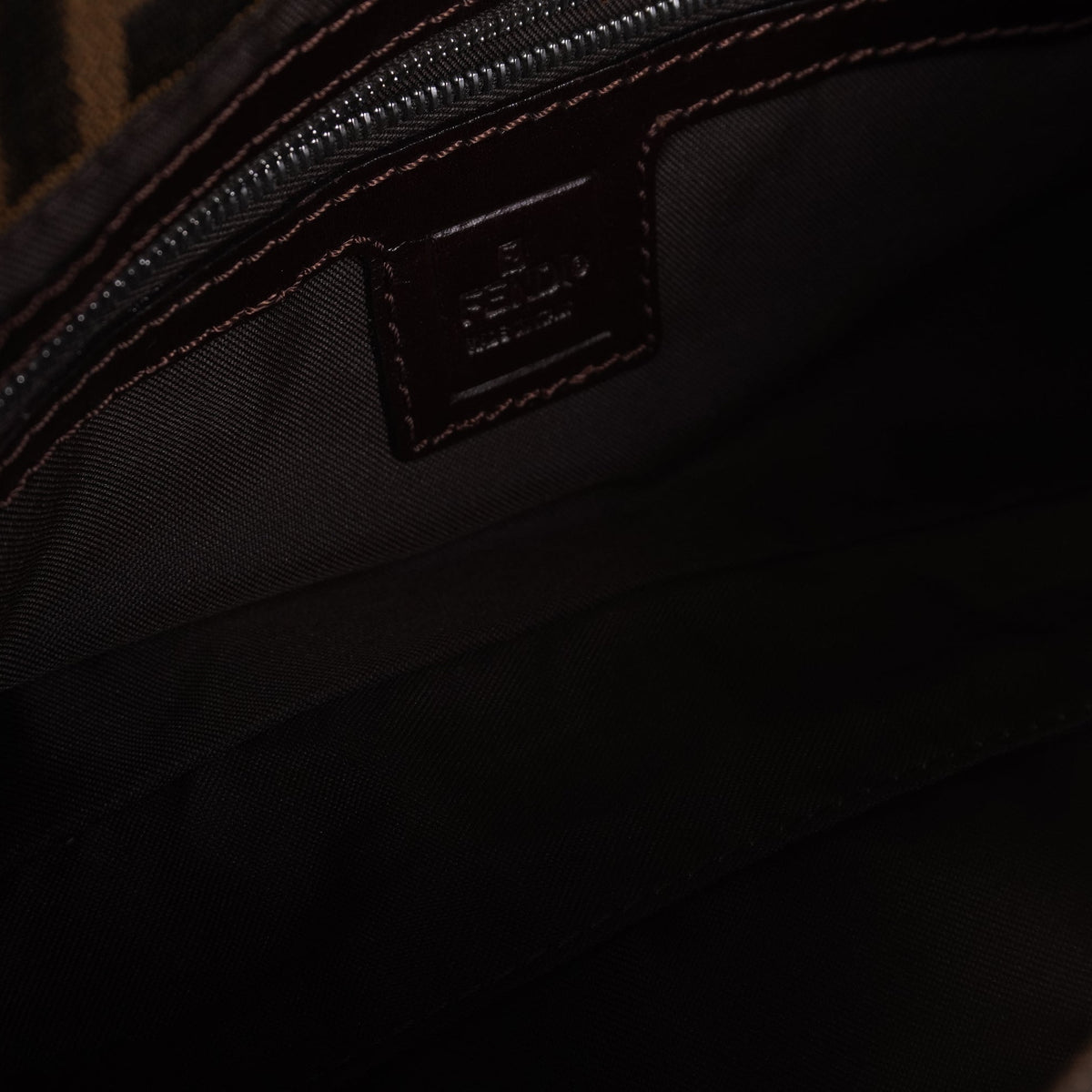 PRE-OWNED FF Baguette Brown Zucca Canvas Shoulder Bag
