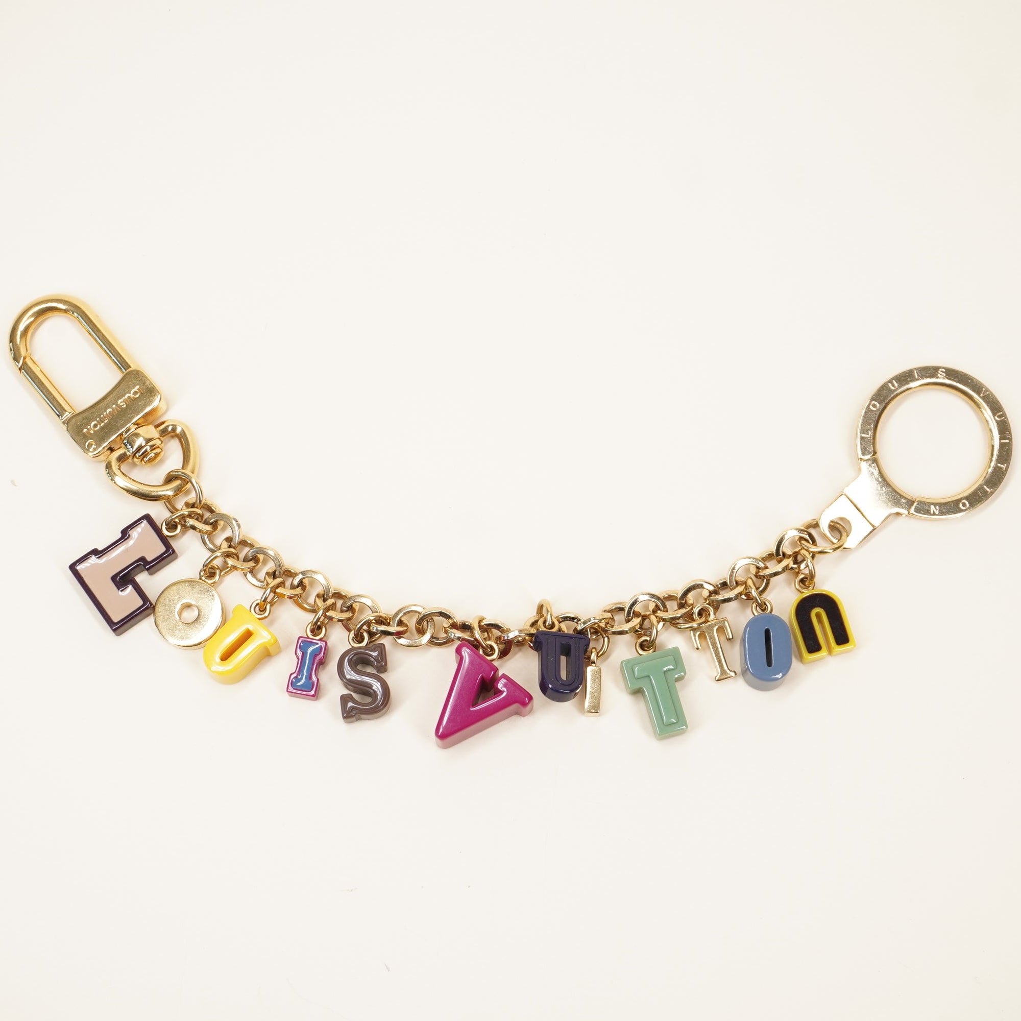 Multicolor Resin Playtime Letters  Bag Charm