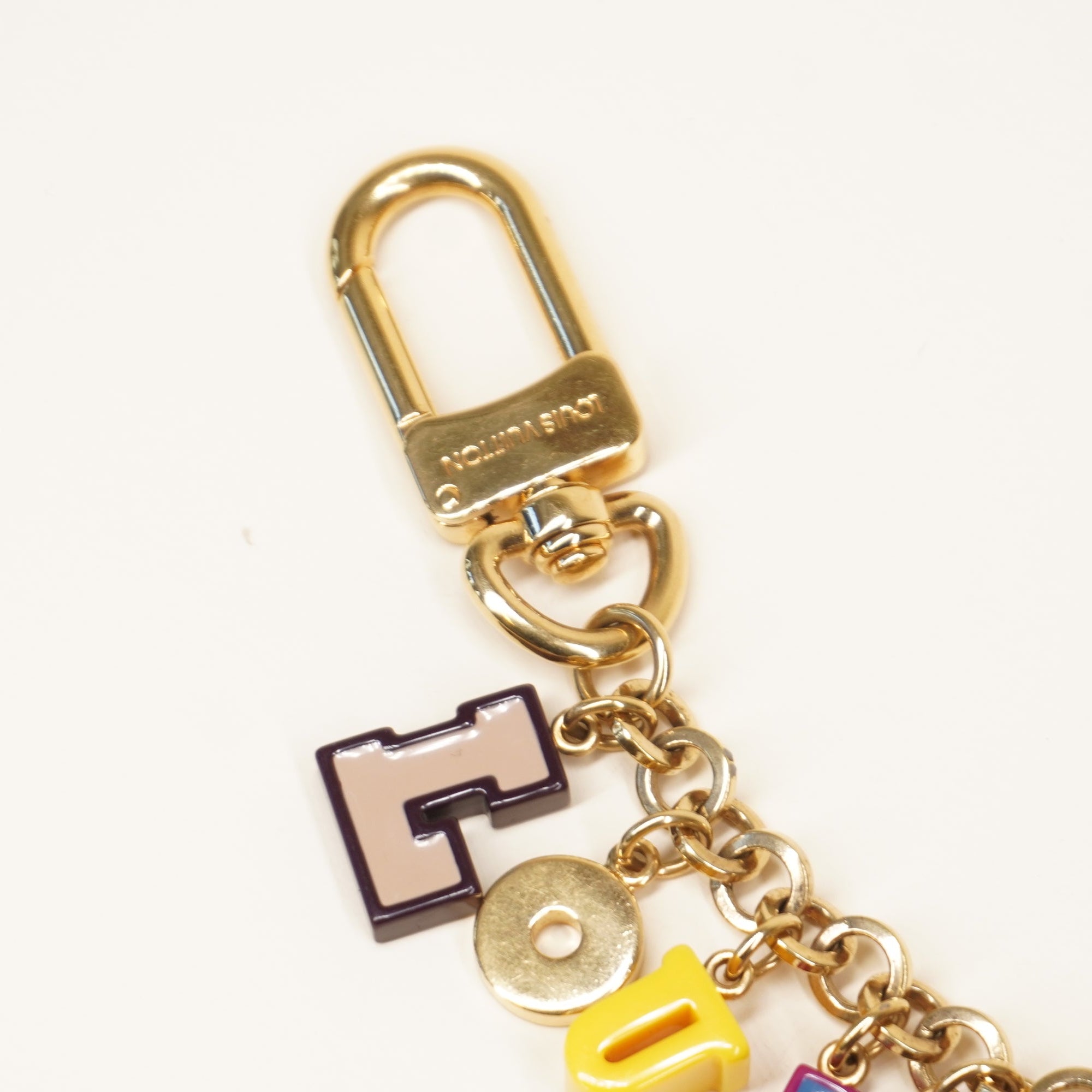 Multicolor Resin Playtime Letters  Bag Charm