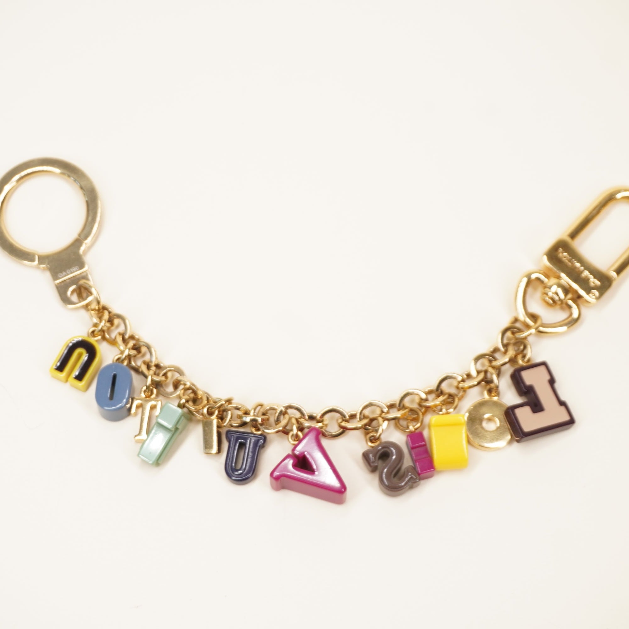 Multicolor Resin Playtime Letters  Bag Charm