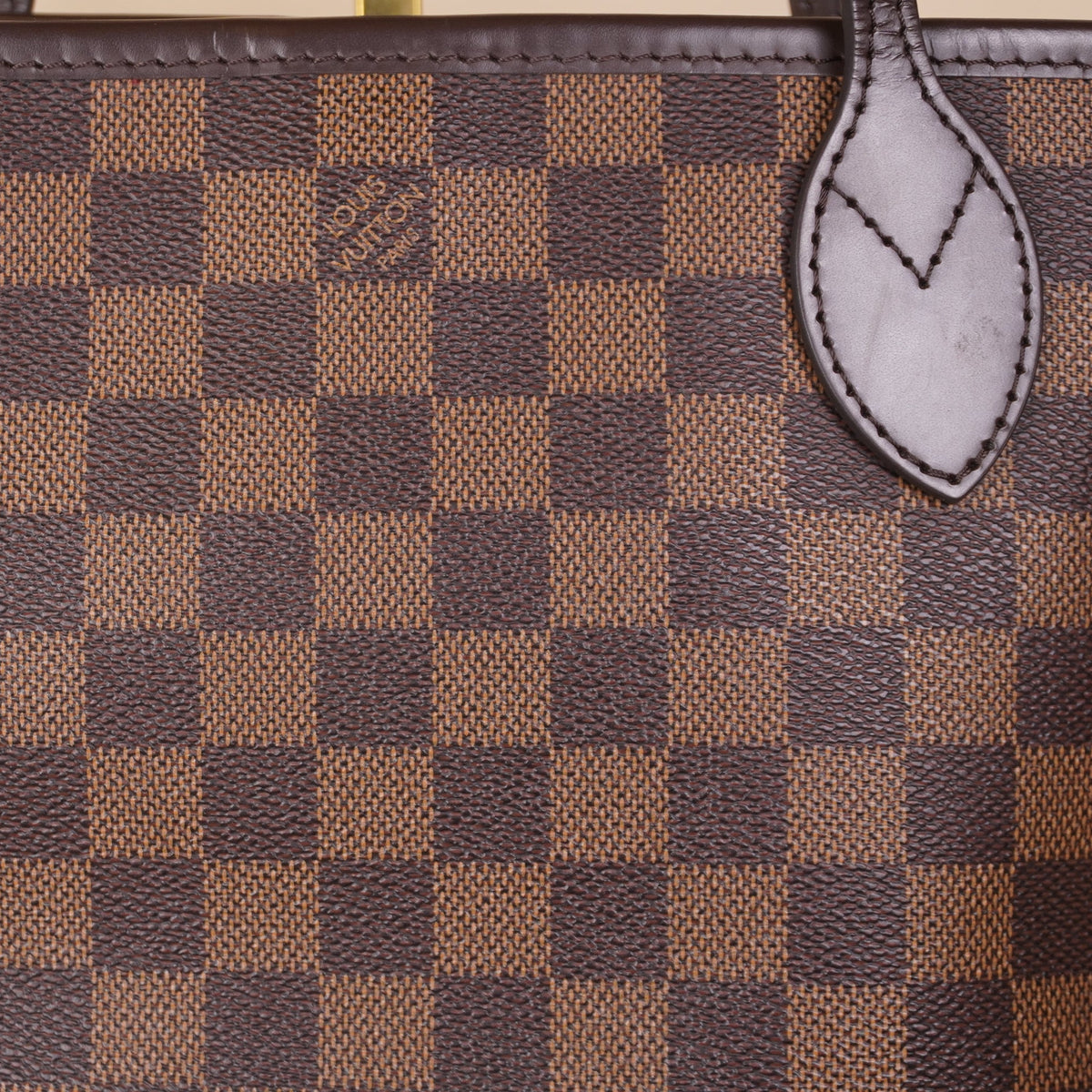 PRE-OWNED LV Damier Ebene Canvas PM Shoulder Bag with Pouch