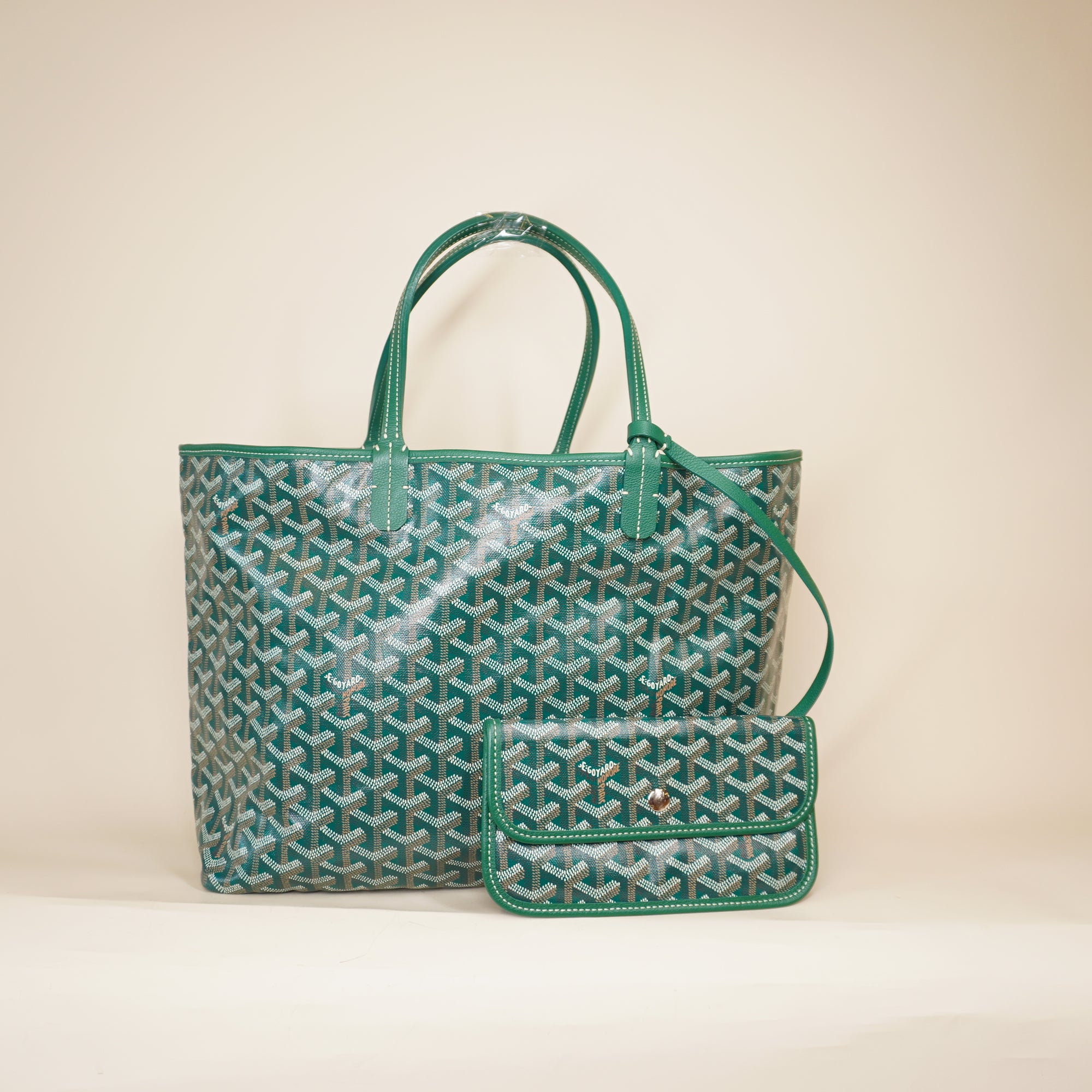 PRE-OWNED Green Goyardine St.Louis PM Shoulder Bag