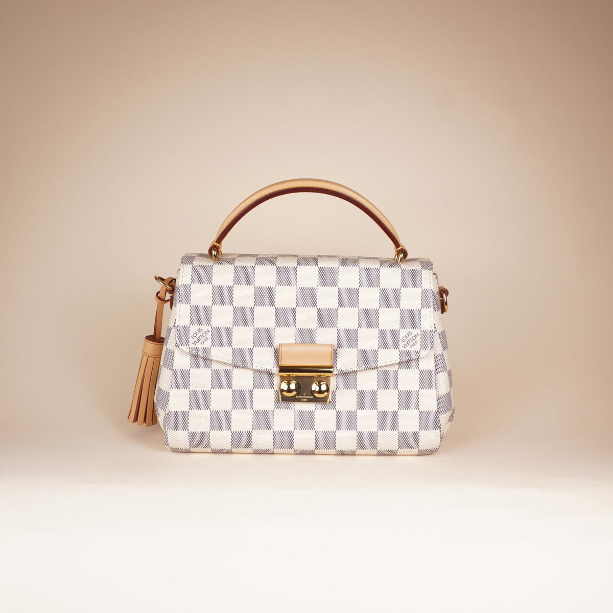 PRE-OWNED LV Damier Azur Canvs Croisette Shoulder Bag