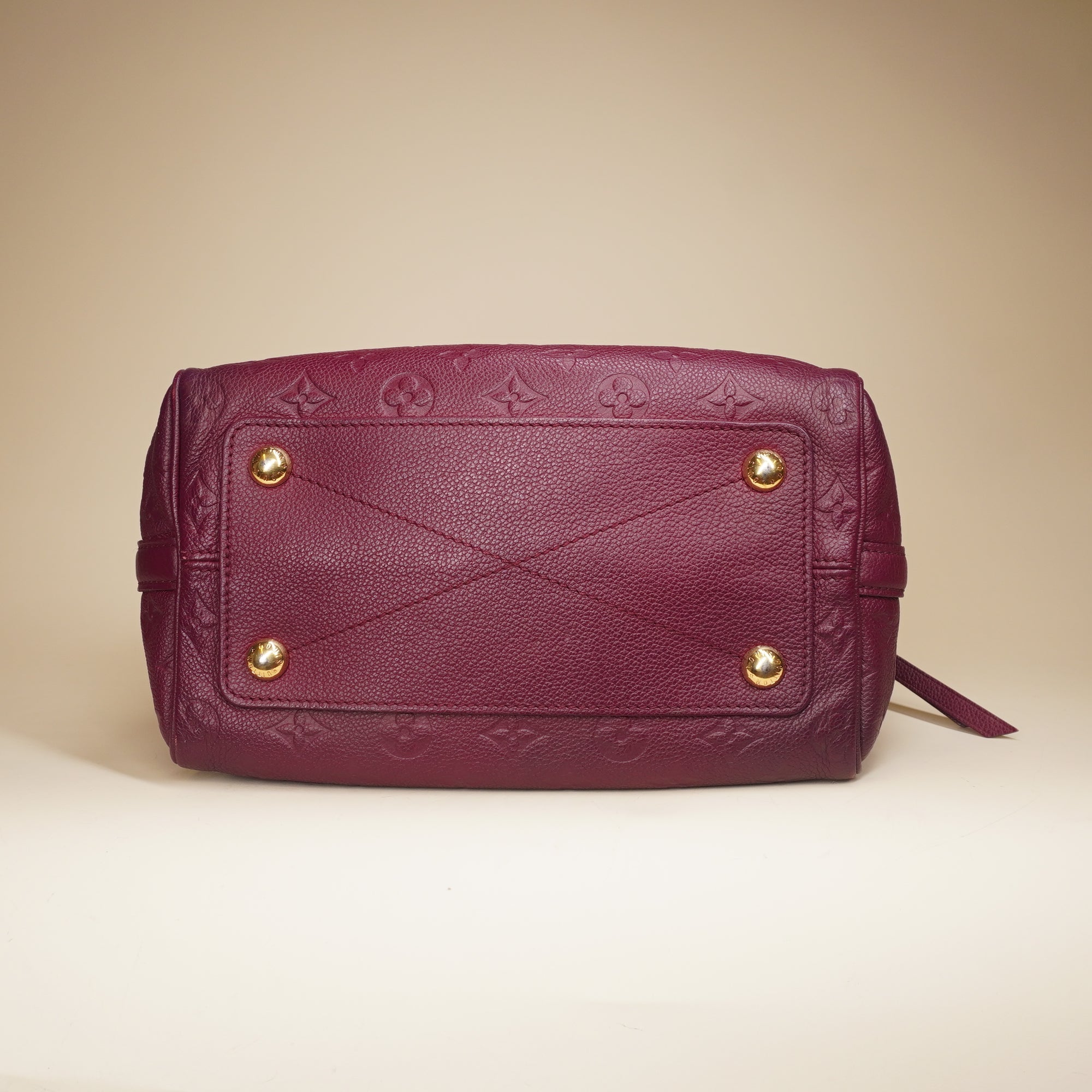PRE-OWNED LV Speedy 25 Leather Empreinte Burgundy Shoulder Bag