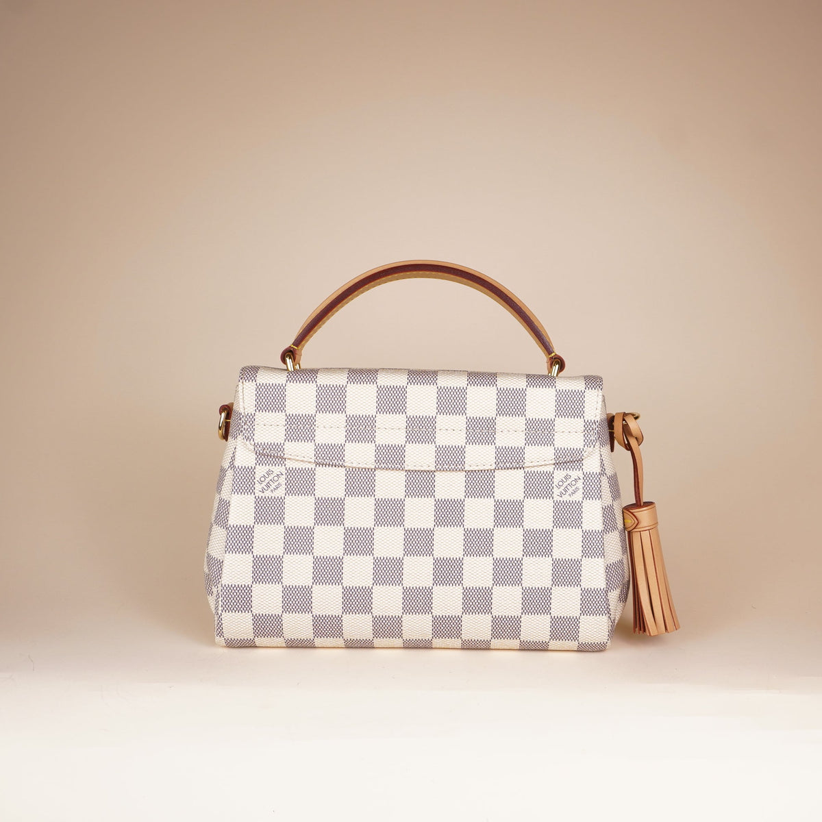 PRE-OWNED LV Damier Azur Canvs Croisette Shoulder Bag