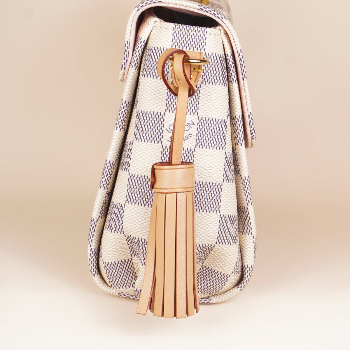 PRE-OWNED LV Damier Azur Canvs Croisette Shoulder Bag