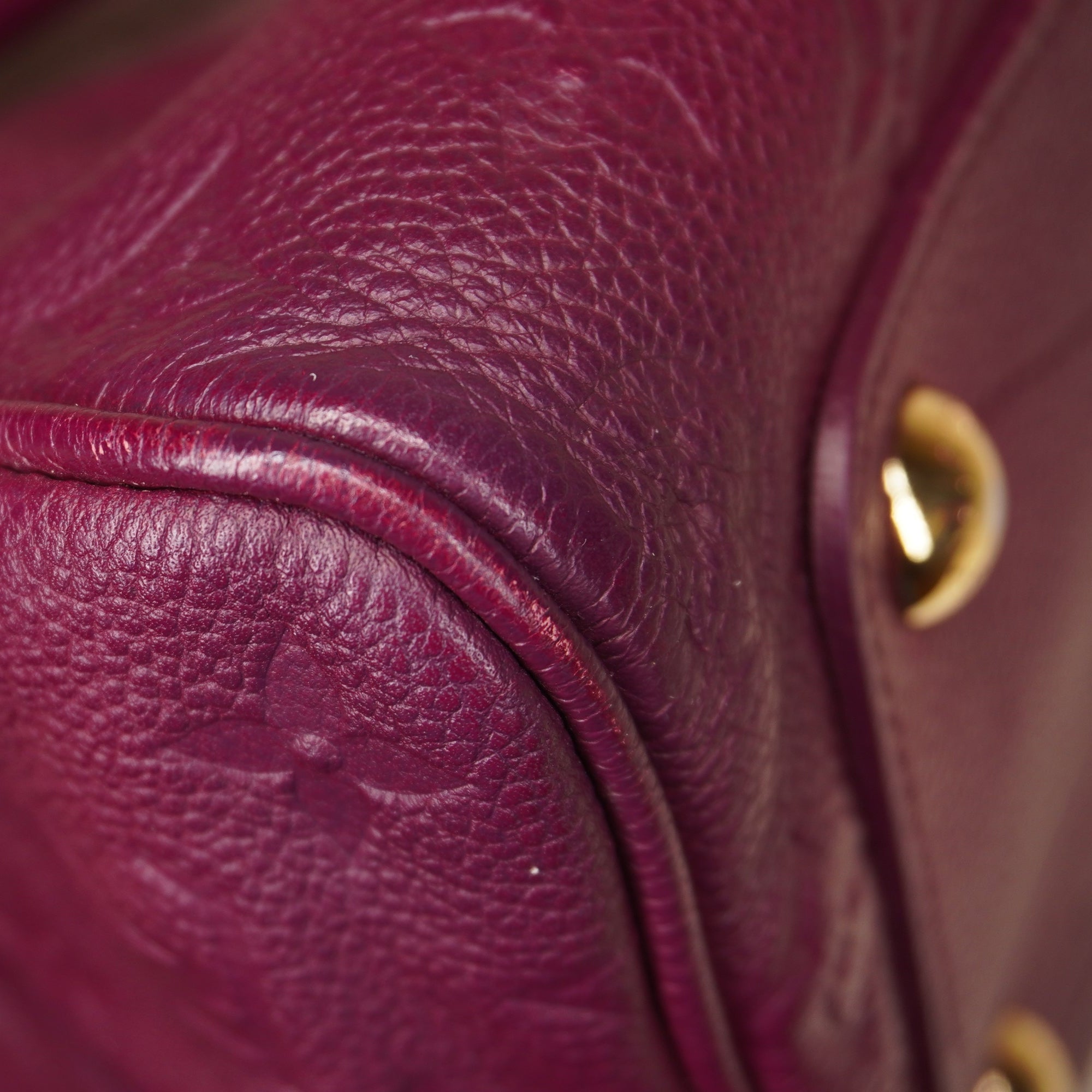 PRE-OWNED LV Speedy 25 Leather Empreinte Burgundy Shoulder Bag