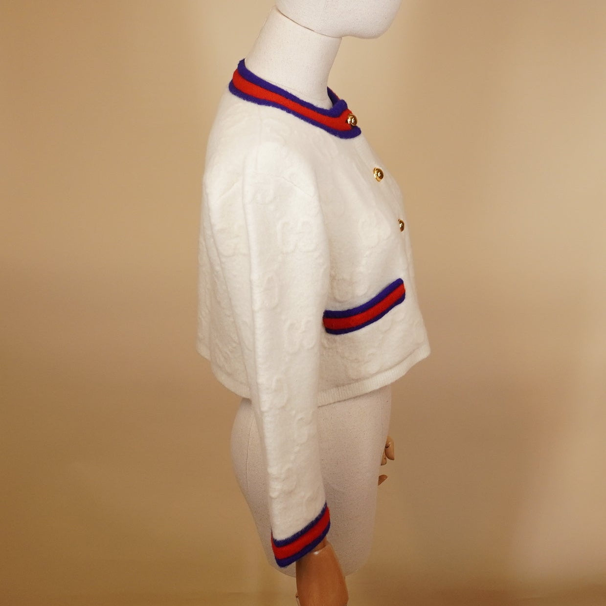 PRE-OWNED GUCCI Cardigan Wool Cream Women's S