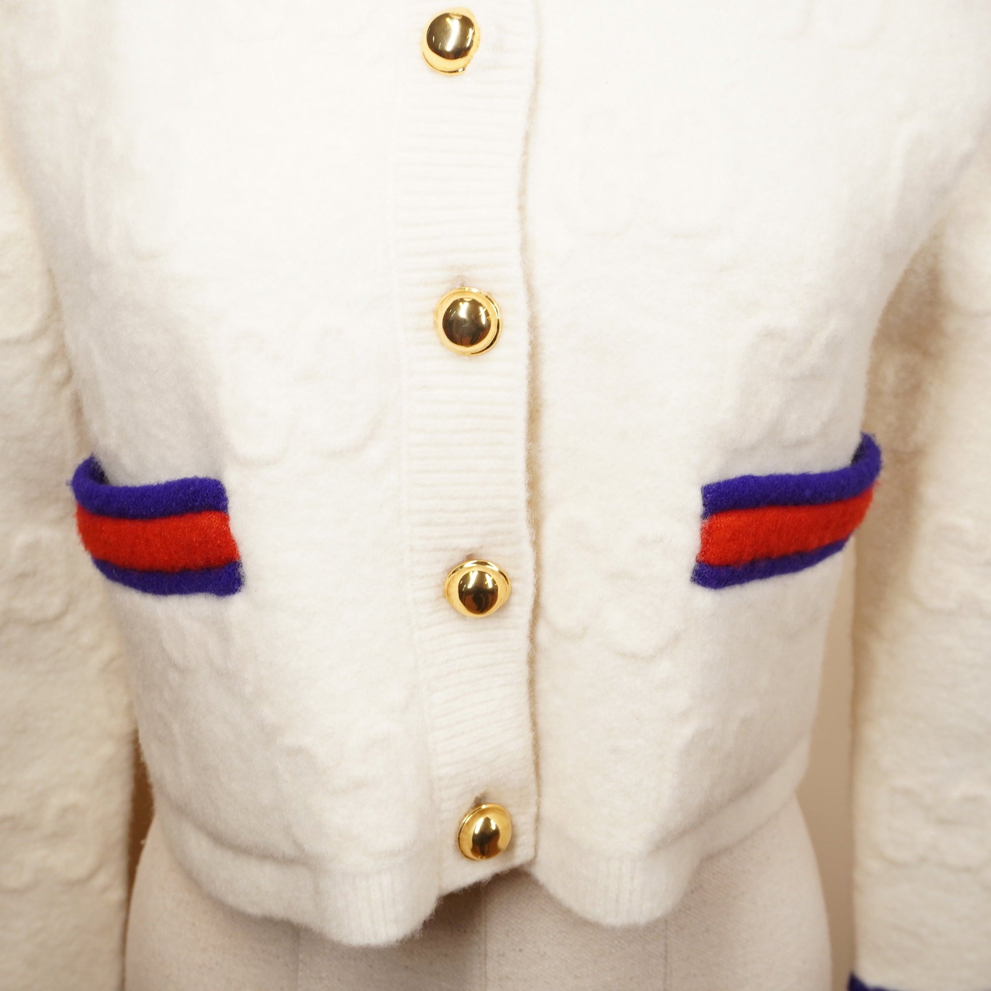 PRE-OWNED GUCCI Cardigan Wool Cream Women's S